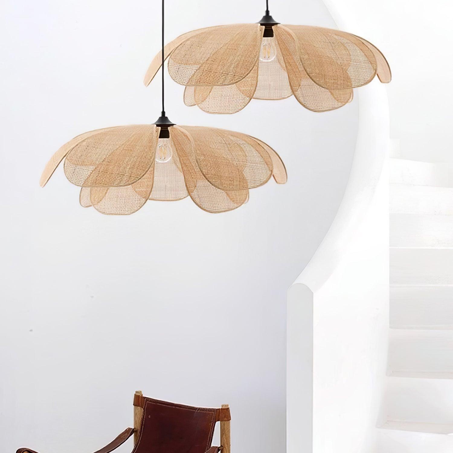 Rattan Petal Pendant Lamp