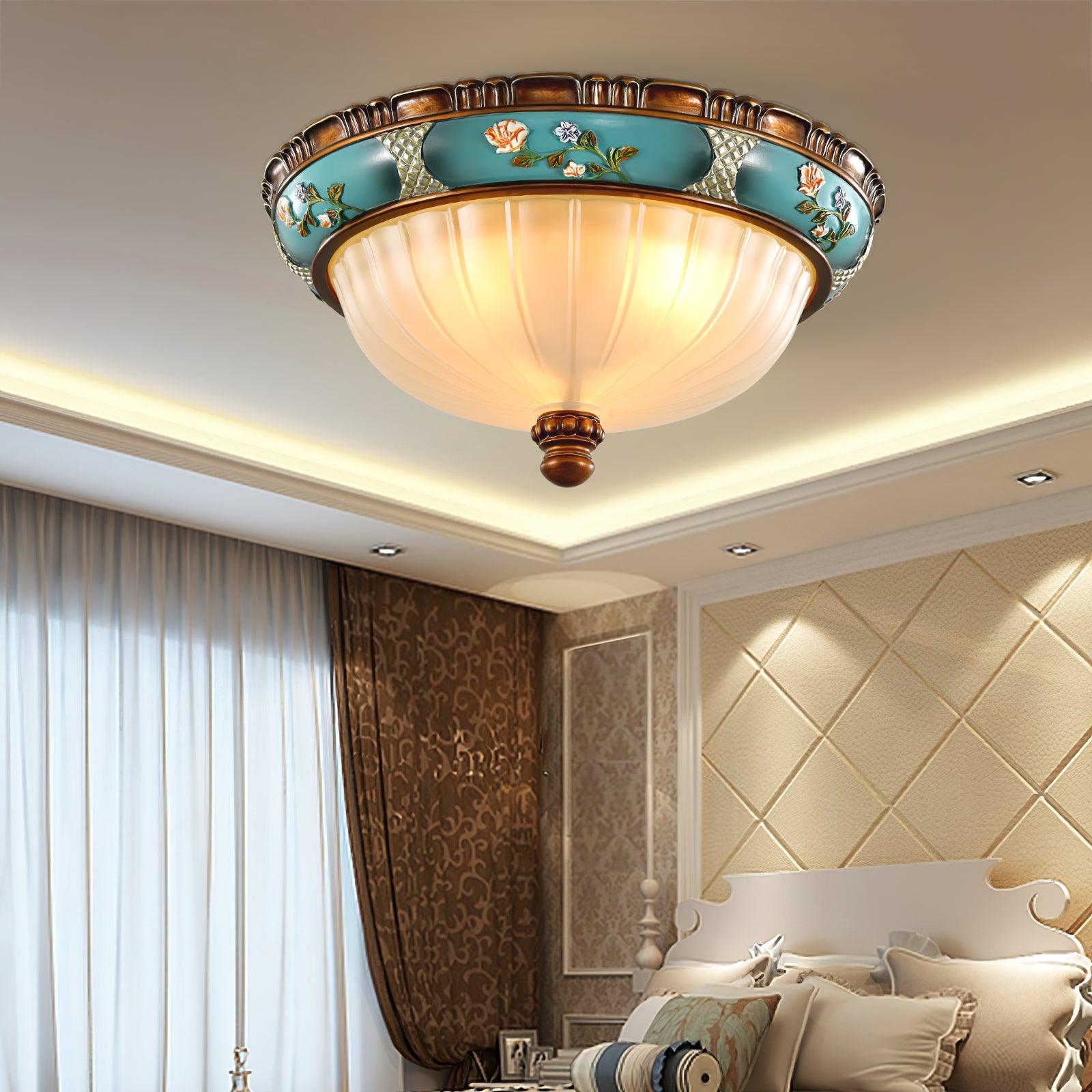 Retro Floral Resin Recessed Ceiling Light