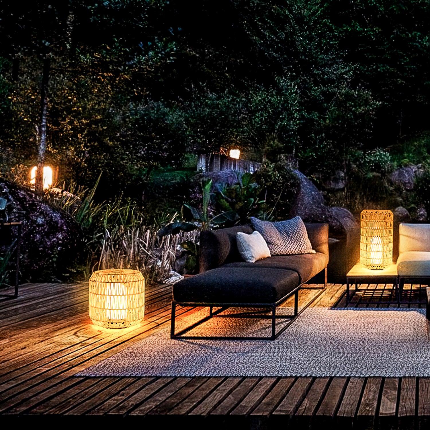 Woven Rattan Outdoor Lamp