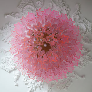 Murano Pink Glass Ceiling Light