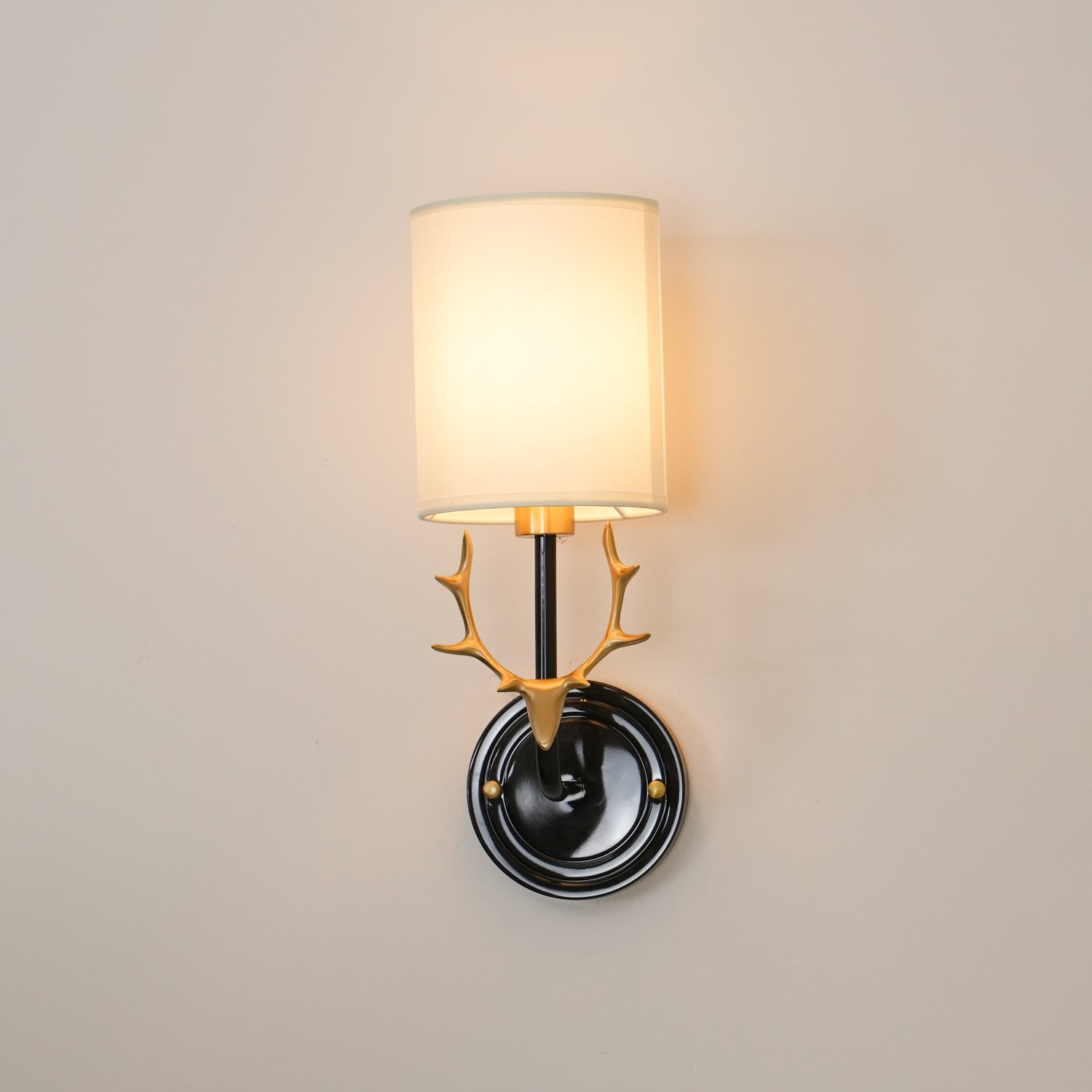 Brass Deer Head Wall Light