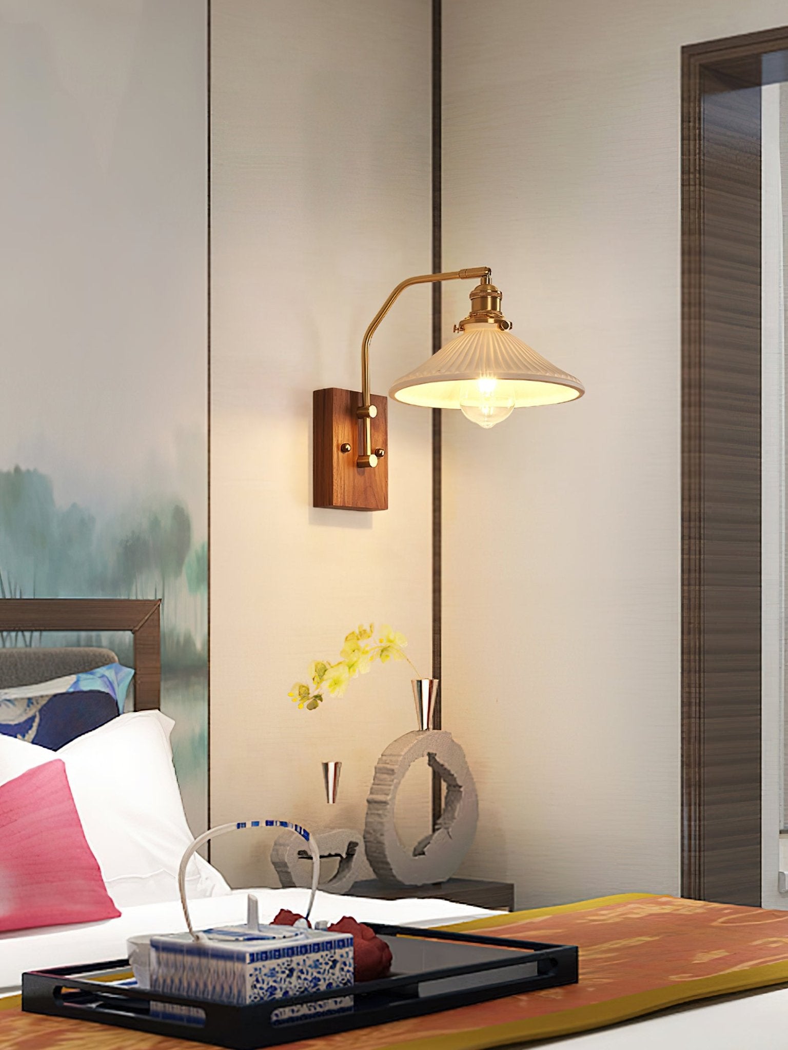 Heritage Walnut Wall Lamp