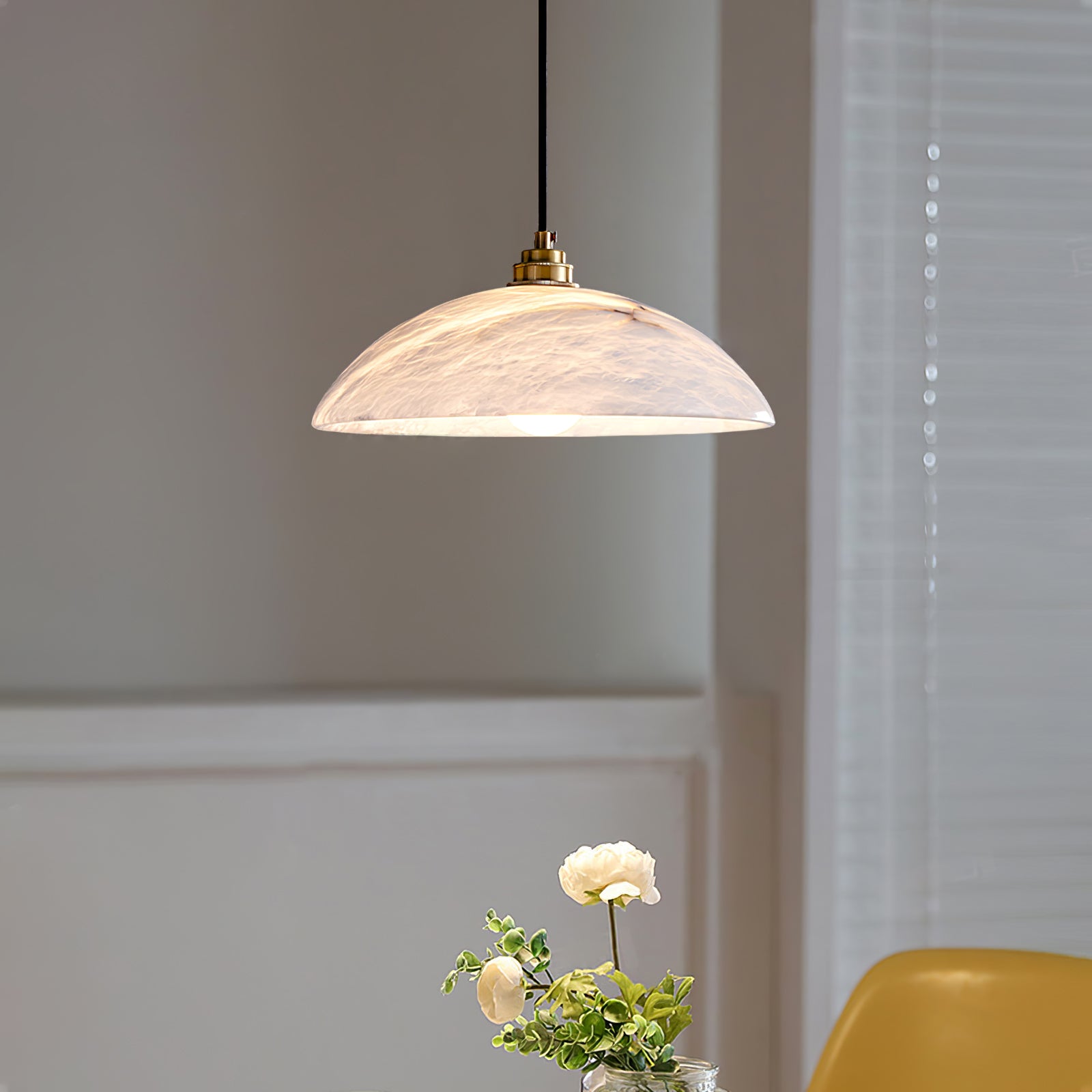 Alabaster Dome Pendant Lamp