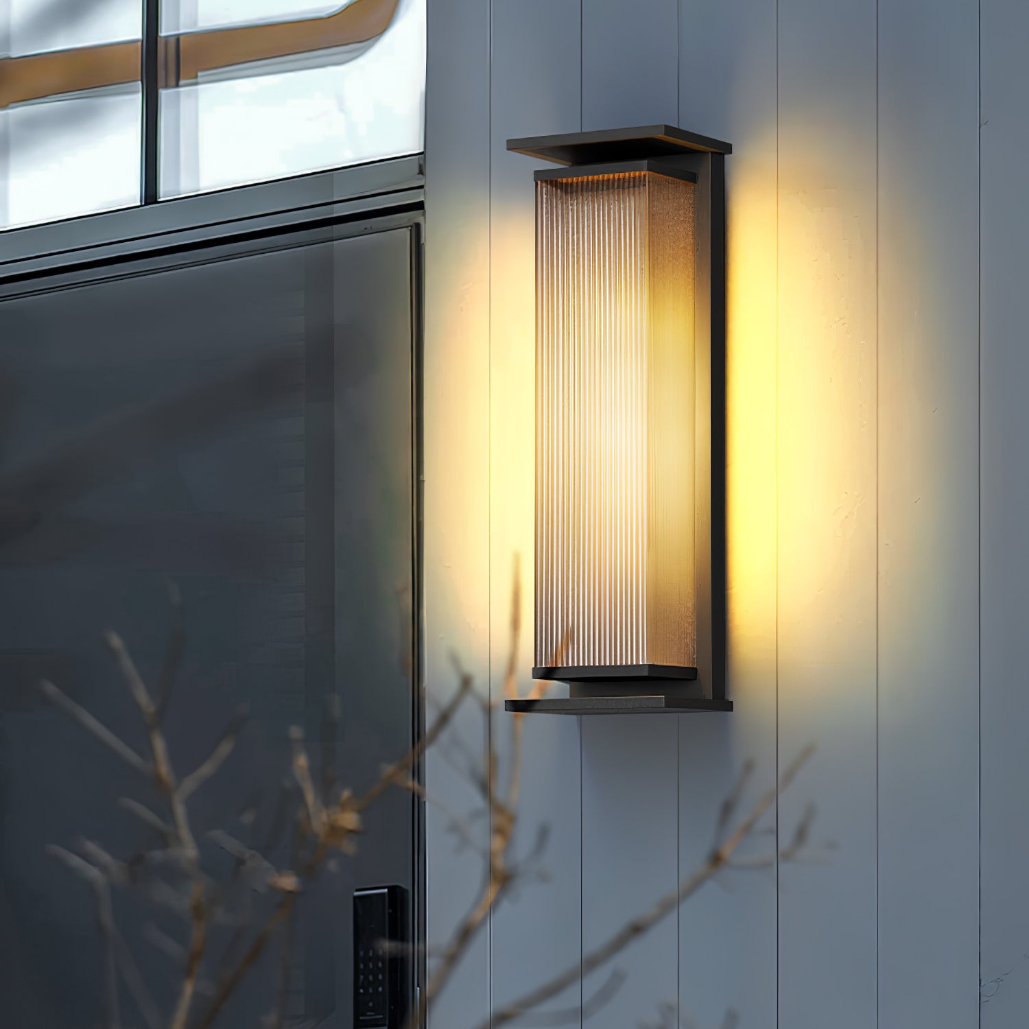 Rectangular Box Solar Outdoor Wall Lamp