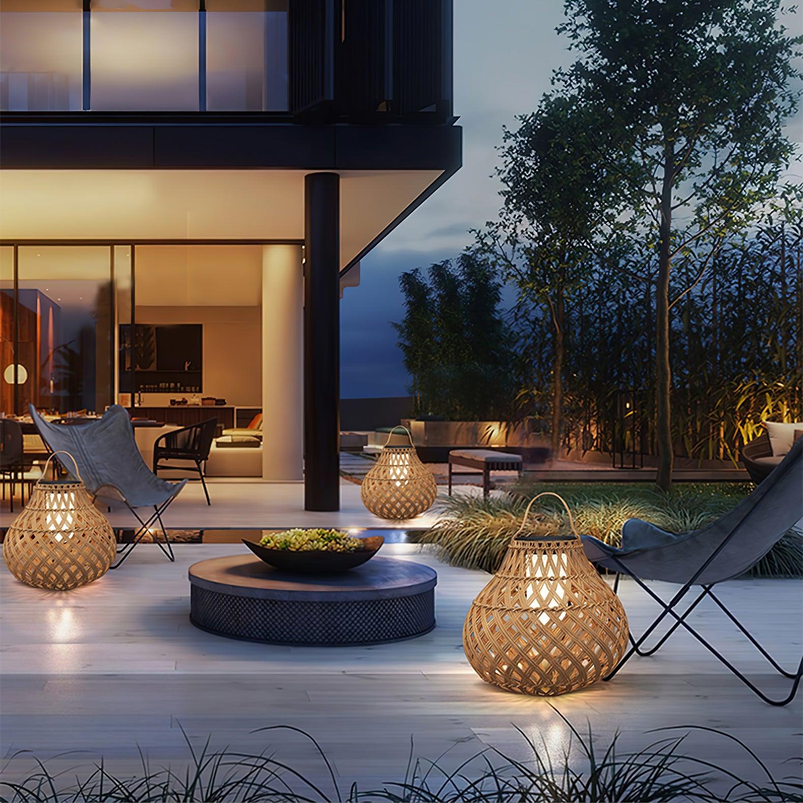 Woven Sphere Lantern Outdoor Lamp