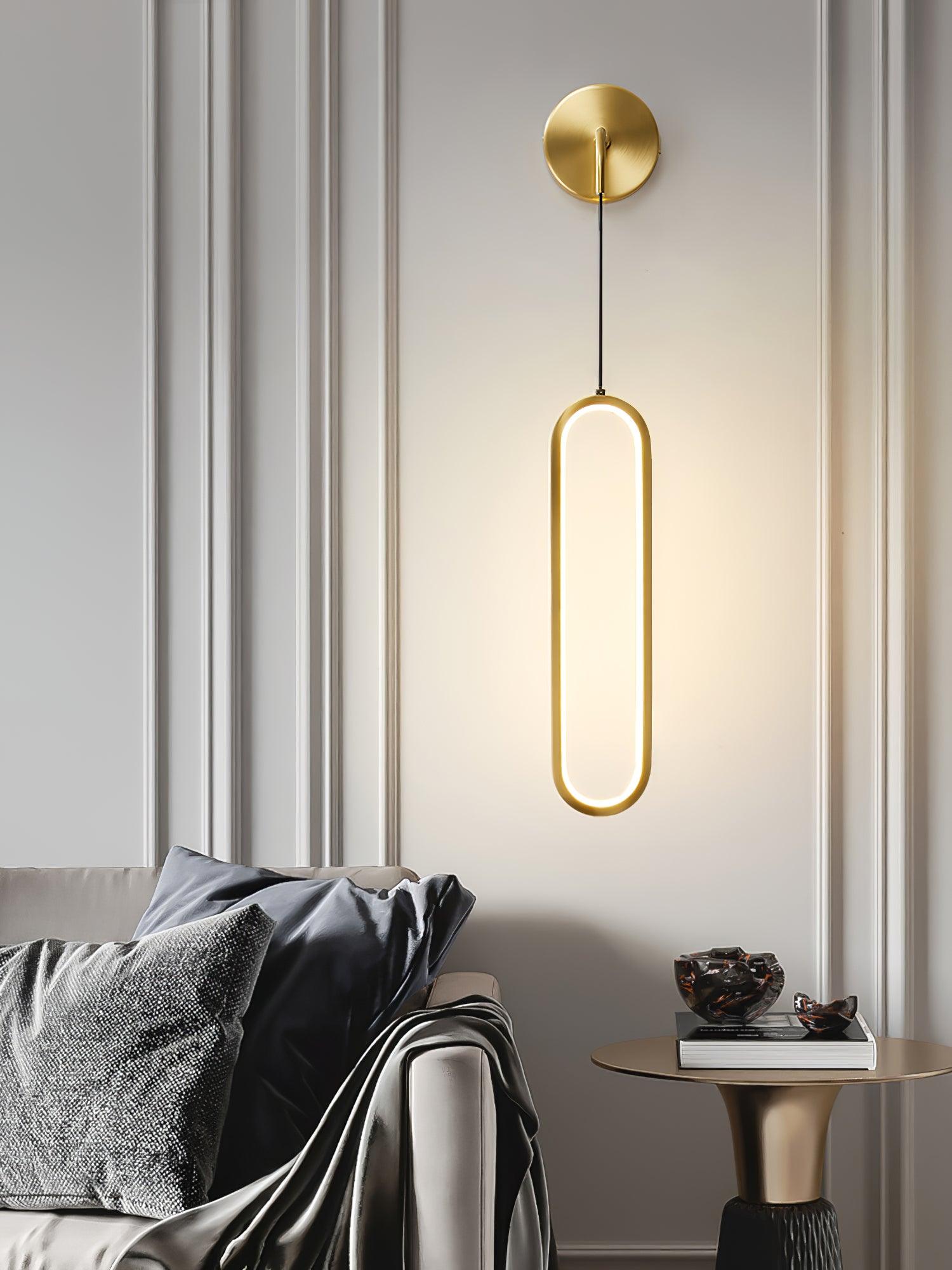 Oval LED Brass Wall Lamp