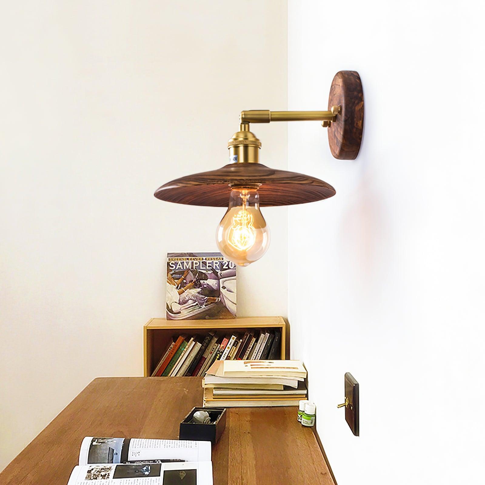 Walnut Flared Wall Light