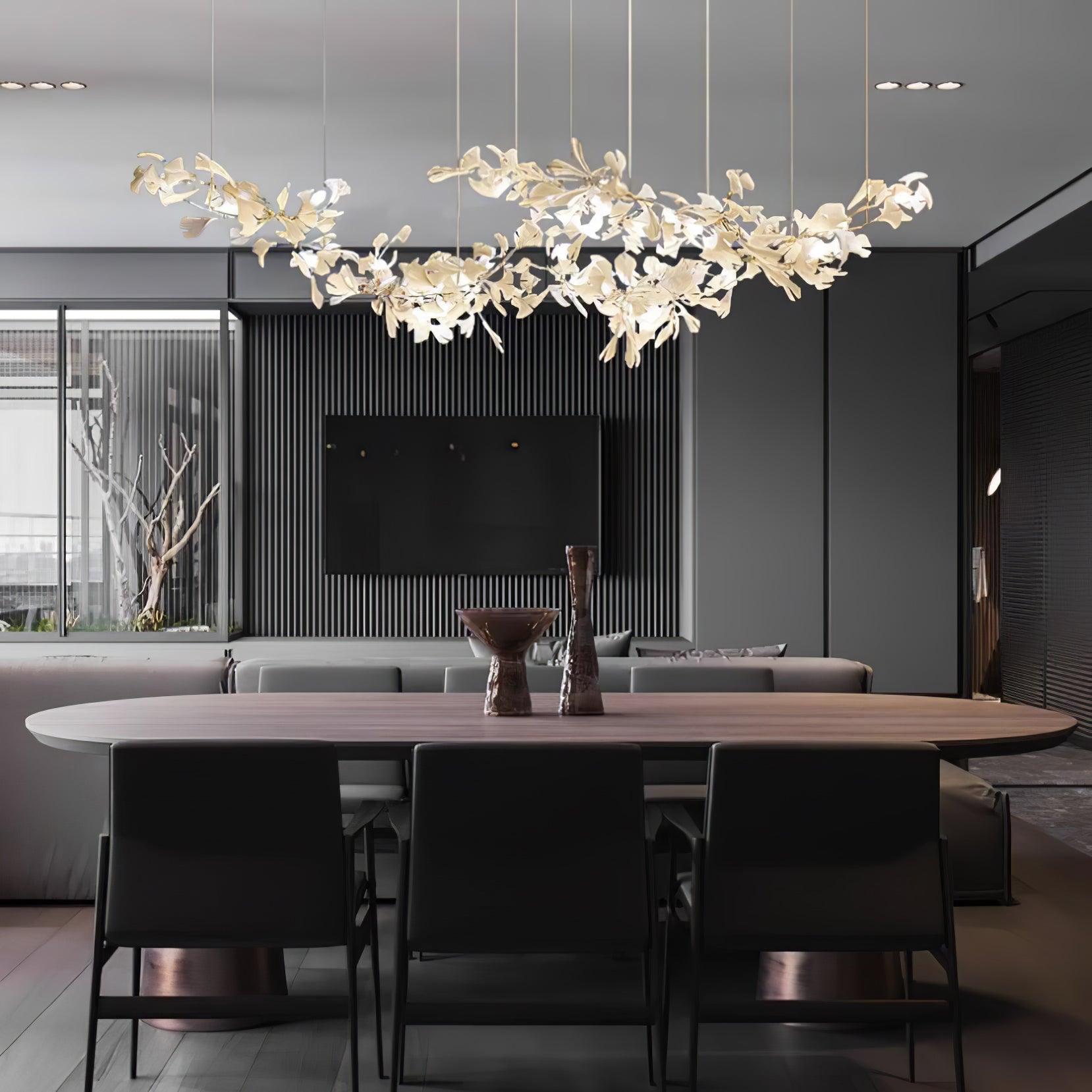 Double Layer Combination Gingko Chandelier