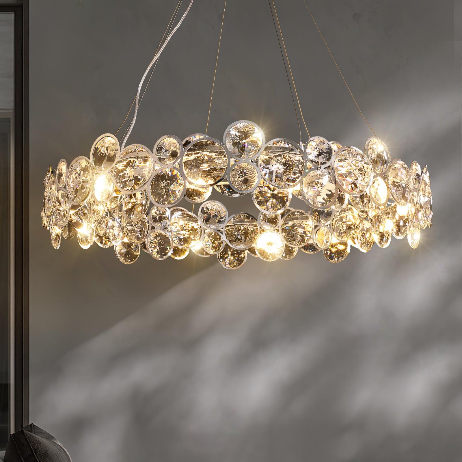 Chrome Round Crystal Chandelier