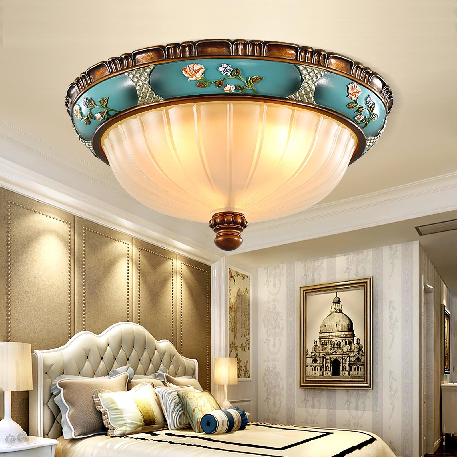 Retro Floral Resin Recessed Ceiling Light