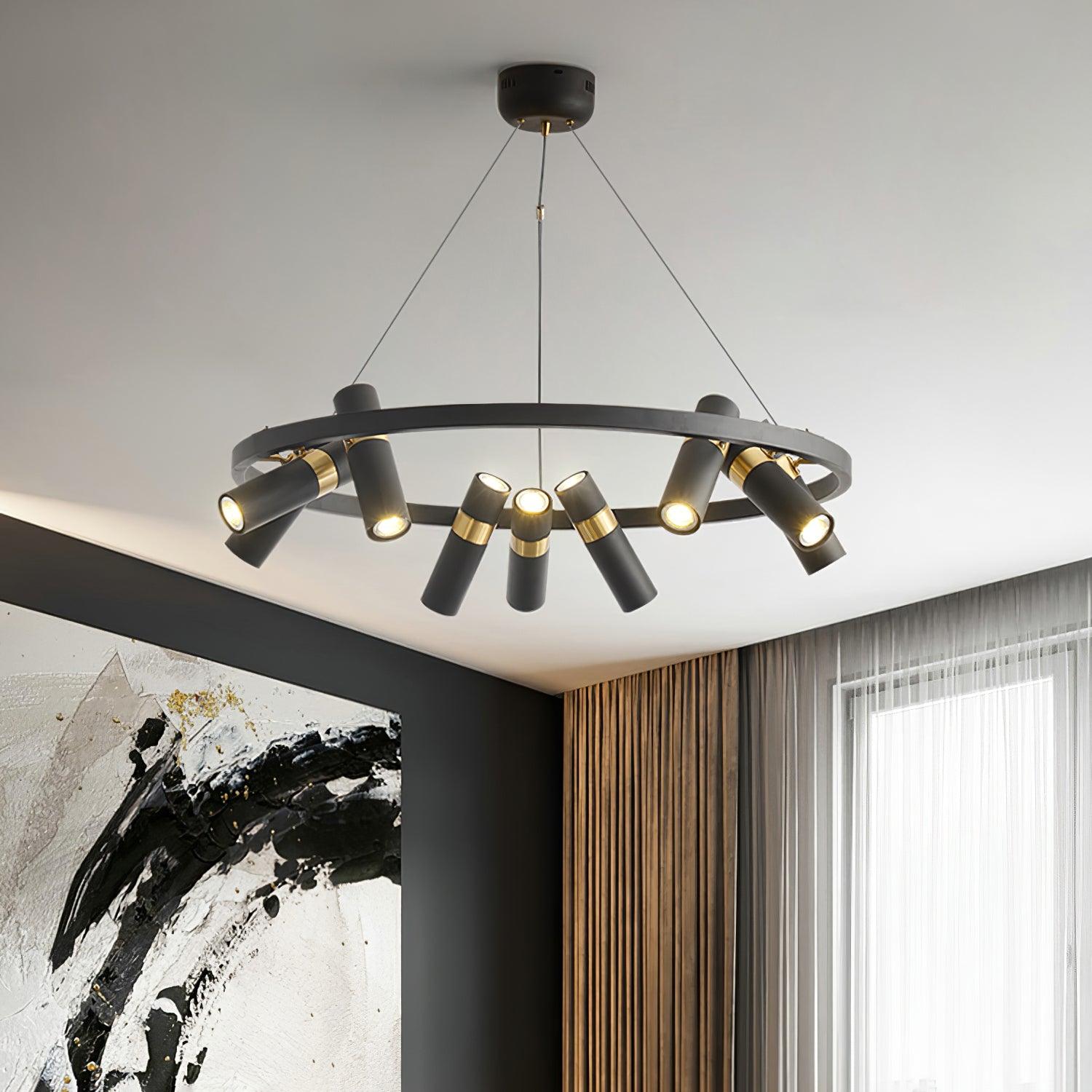 Black Mutil Pipe Chandelier