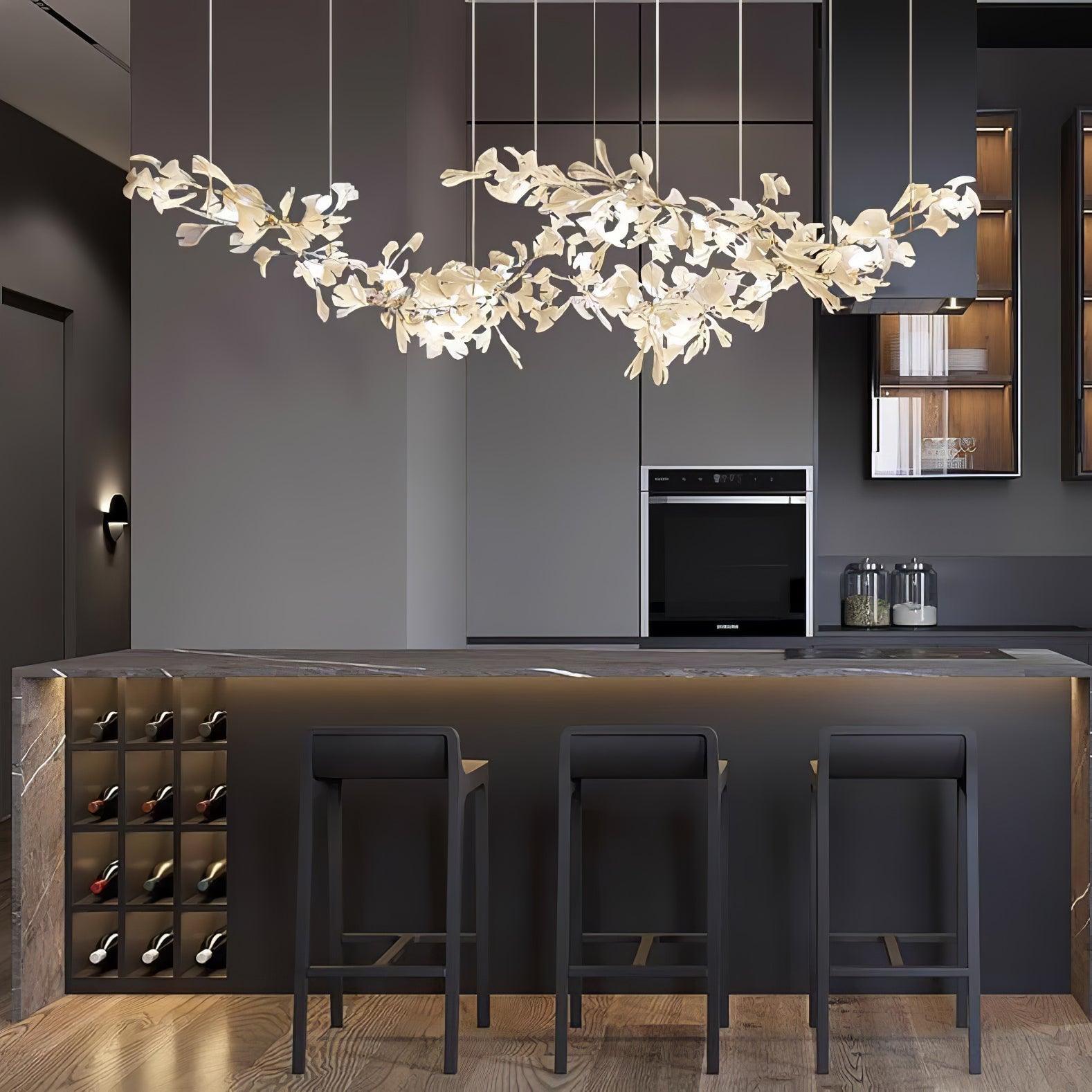 Double Layer Combination Gingko Chandelier