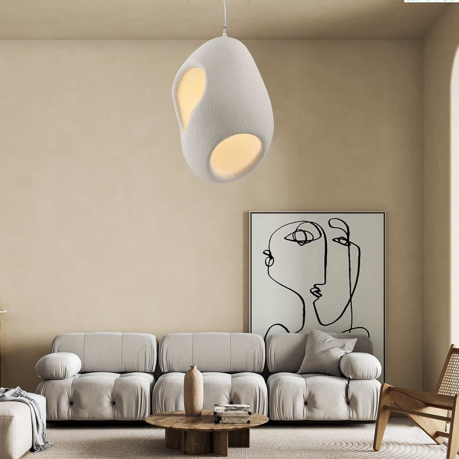 Sculptural Japandi Pendant Lamp