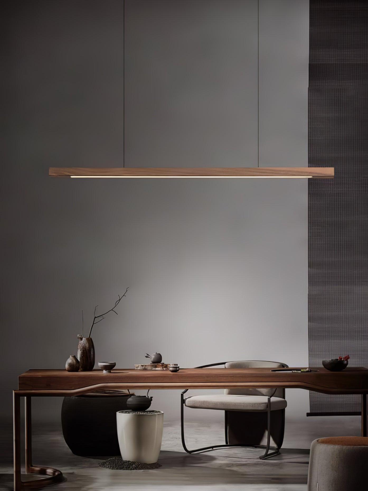 Linear Wooden Pendant Light