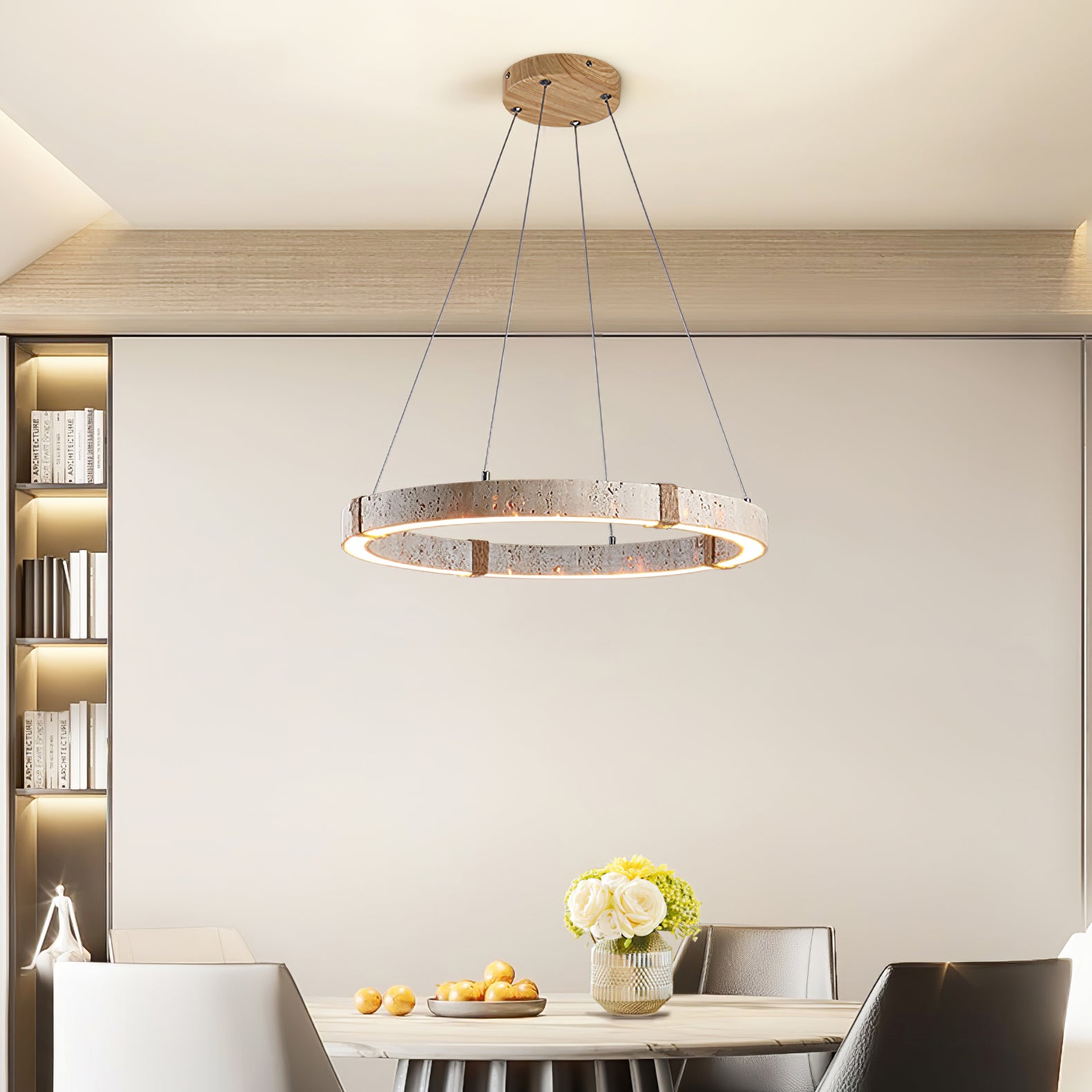 Circle Travertine Pendant Lamp