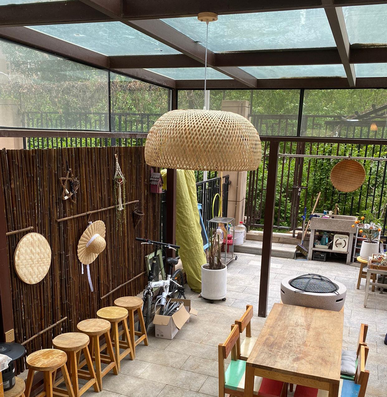 Bamboo Braided Pendant Lamp