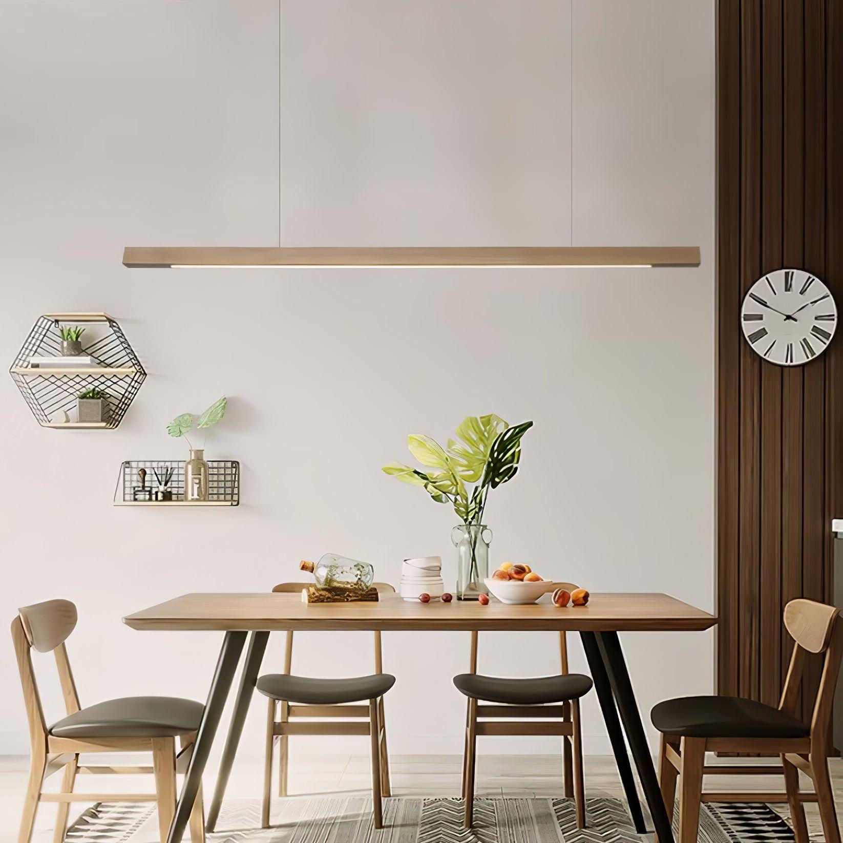 Linear Wooden Pendant Light