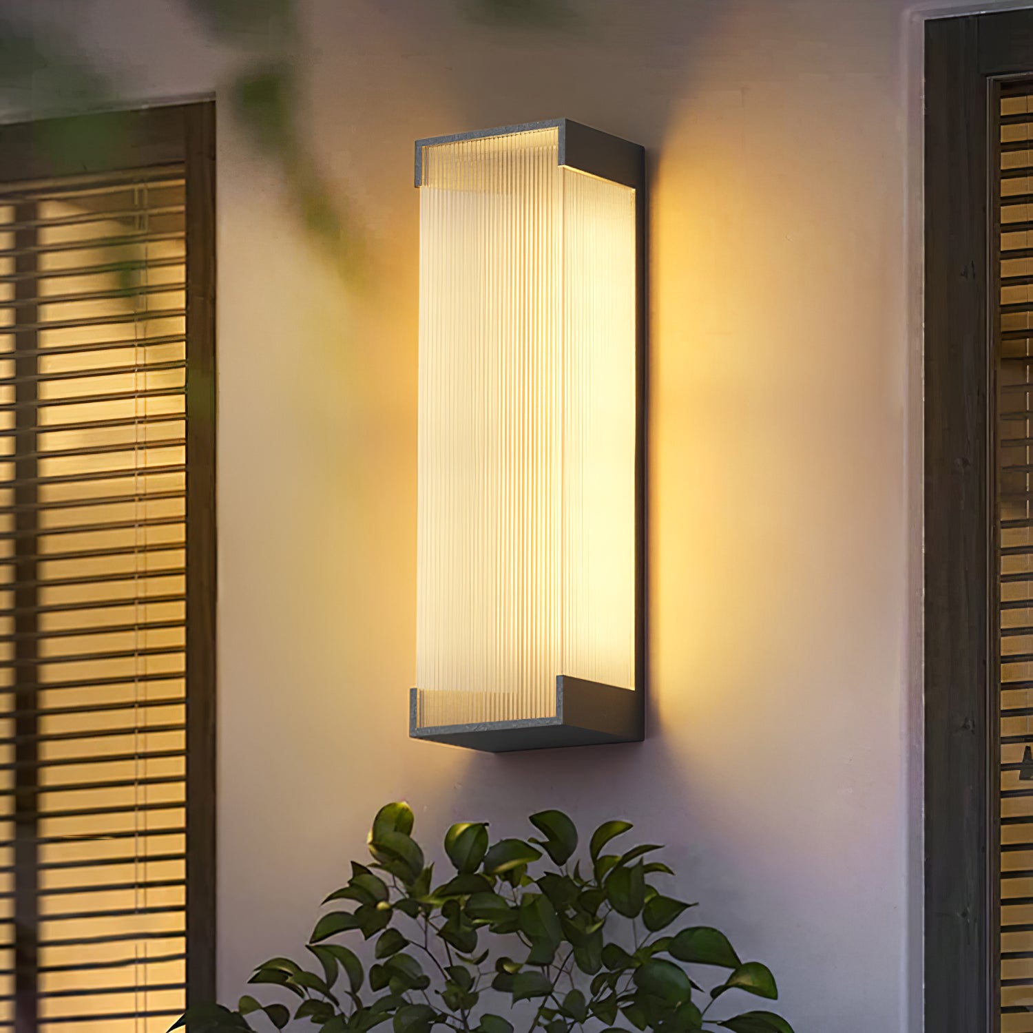 Rectangular Solar Outdoor Wall Light