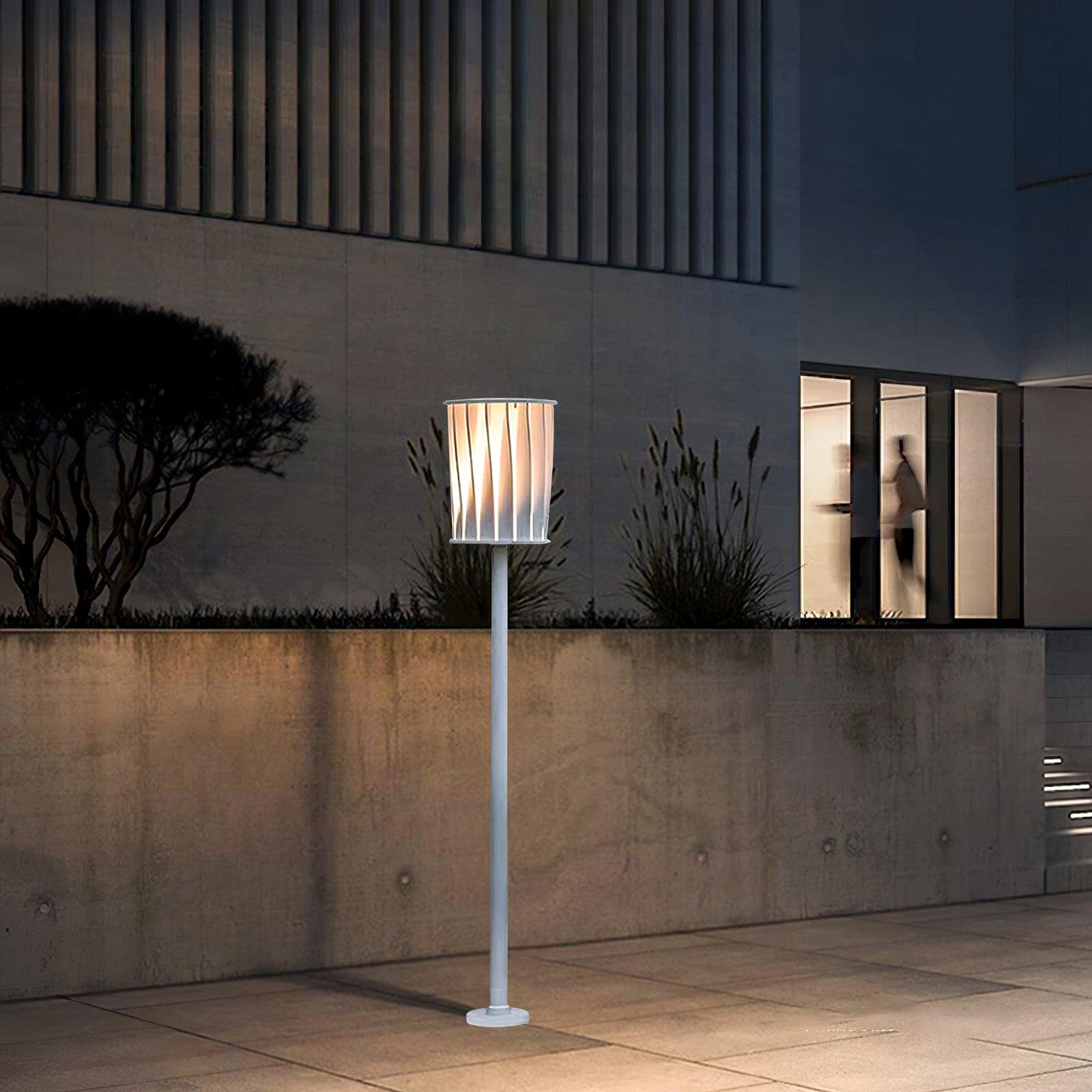 White Column Outdoor Light