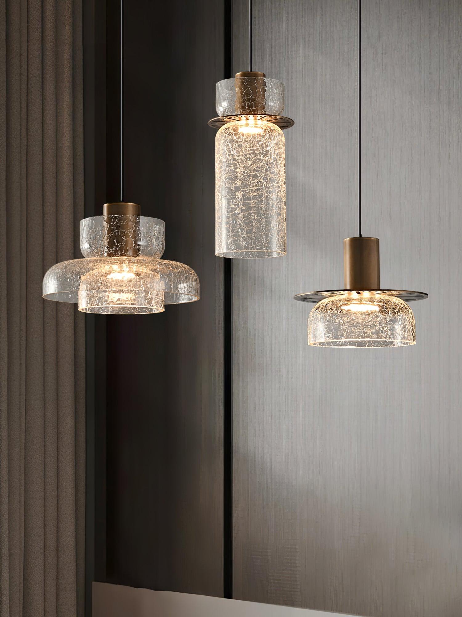 Glacier Crackle Glass Pendant Lamp