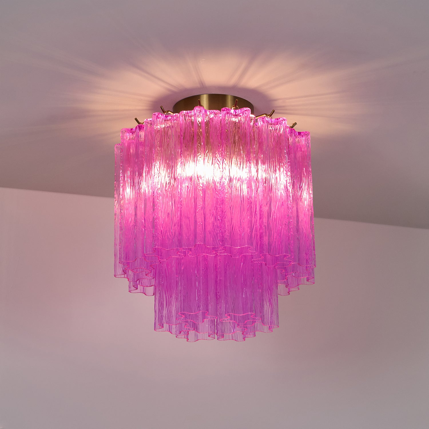 Fiora Rose Red Glass Ceiling Lamp