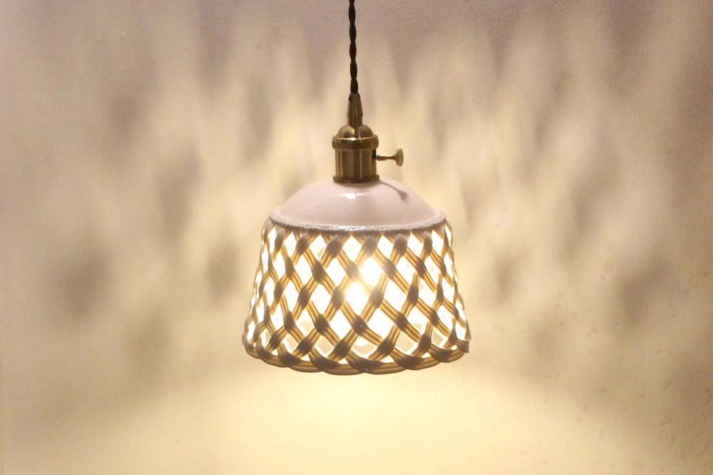 Openwork Ceramic Pendant Swag Light