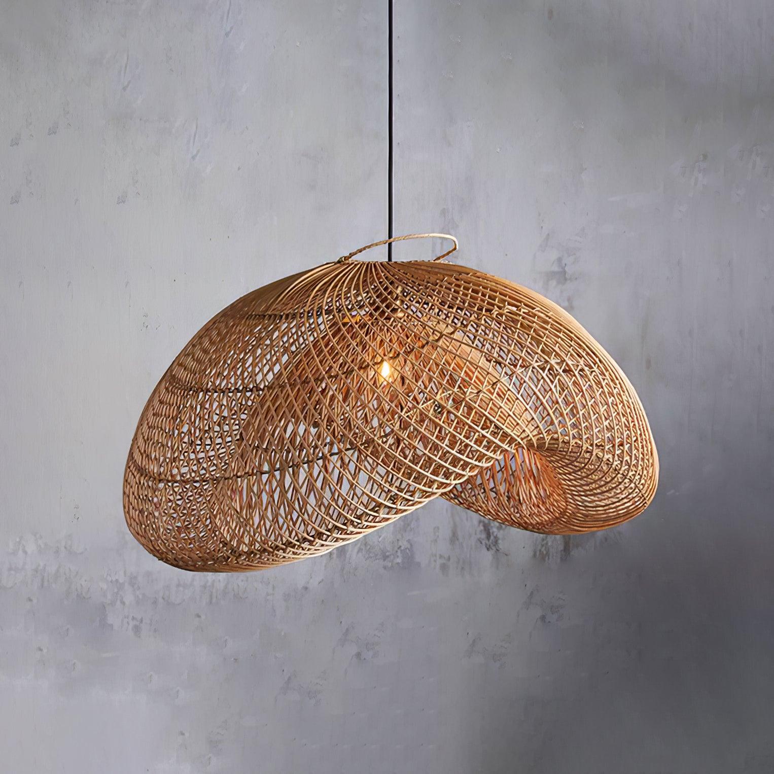 Rattan Wave Pendant Light