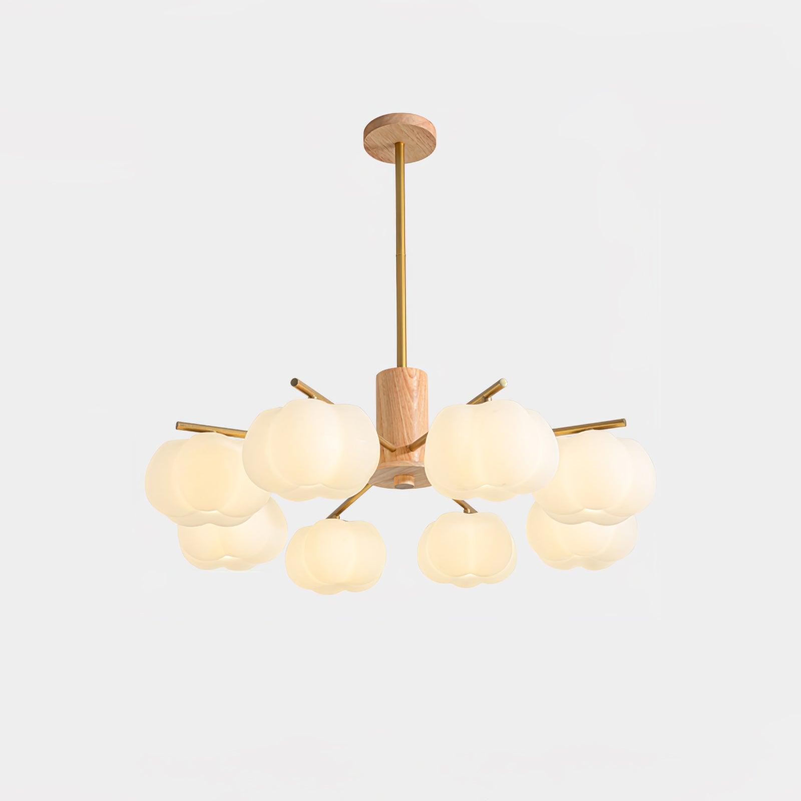 Wooden Cotton Balls Chandelier