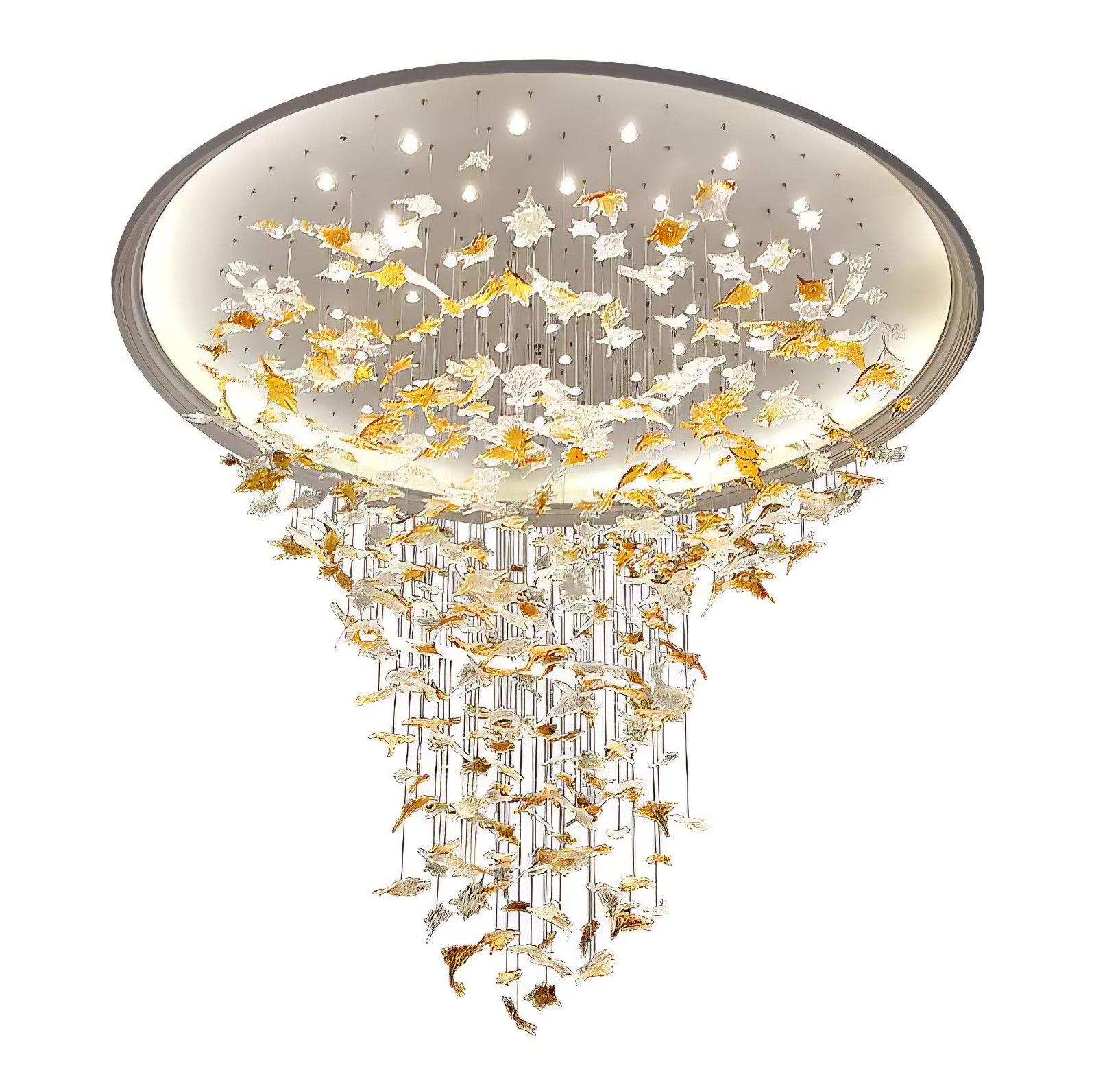 Multicolor Crystal Maple Leaf Chandelier