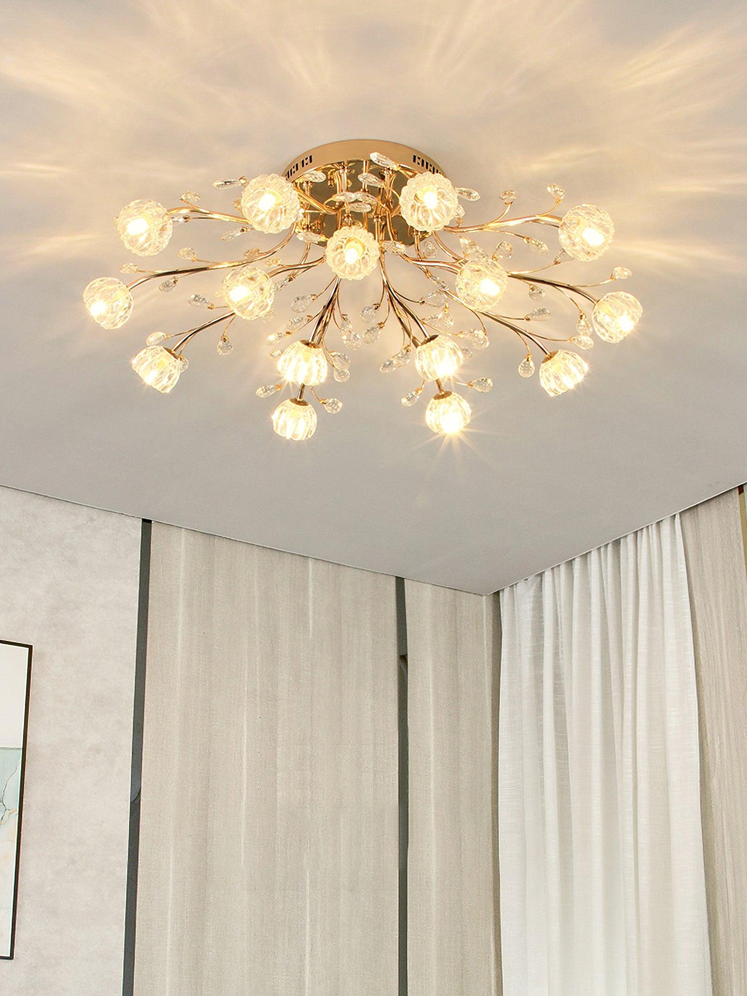 Crystal Flower Ceiling Light