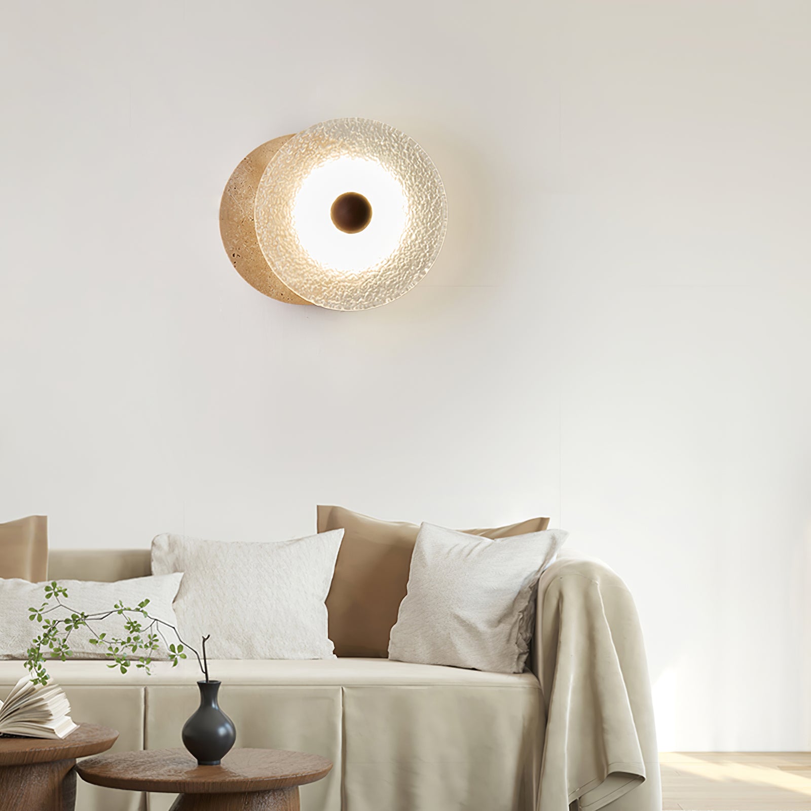 Aurora Travertine Wall Lamp