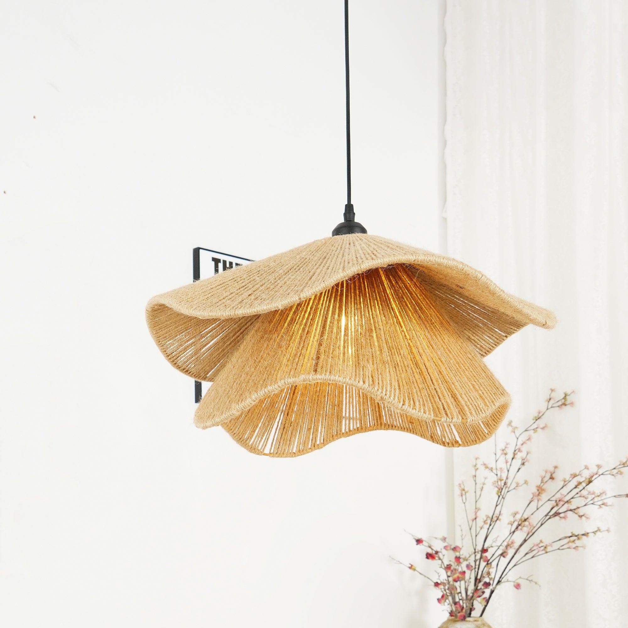 Handmade Straw Hat Pendant Lamp