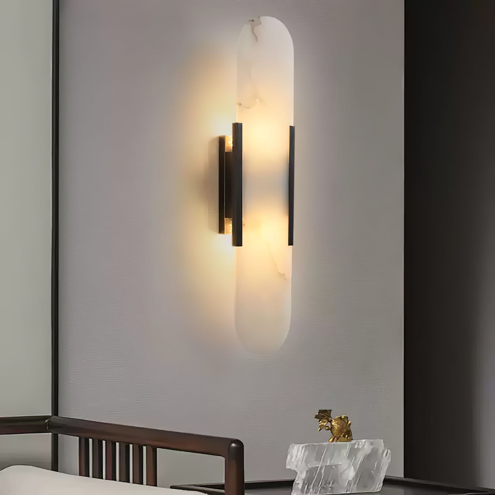 Melange Elongated Alabaster Wall Lamp