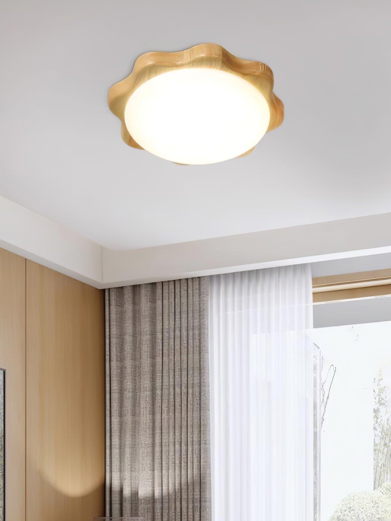 Drum Wood Ceiling Lamp