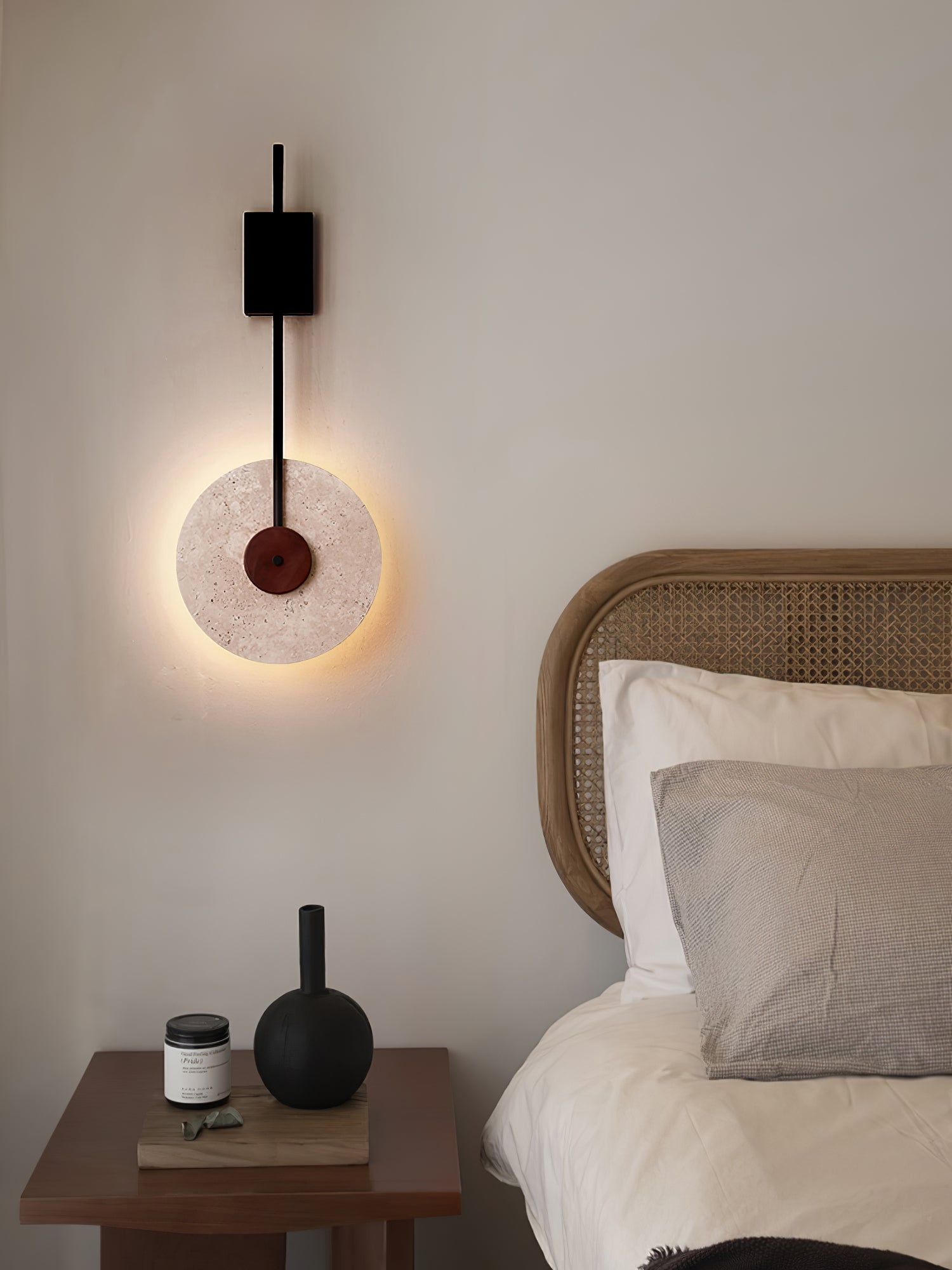 Disc Travertine Wall Lamp