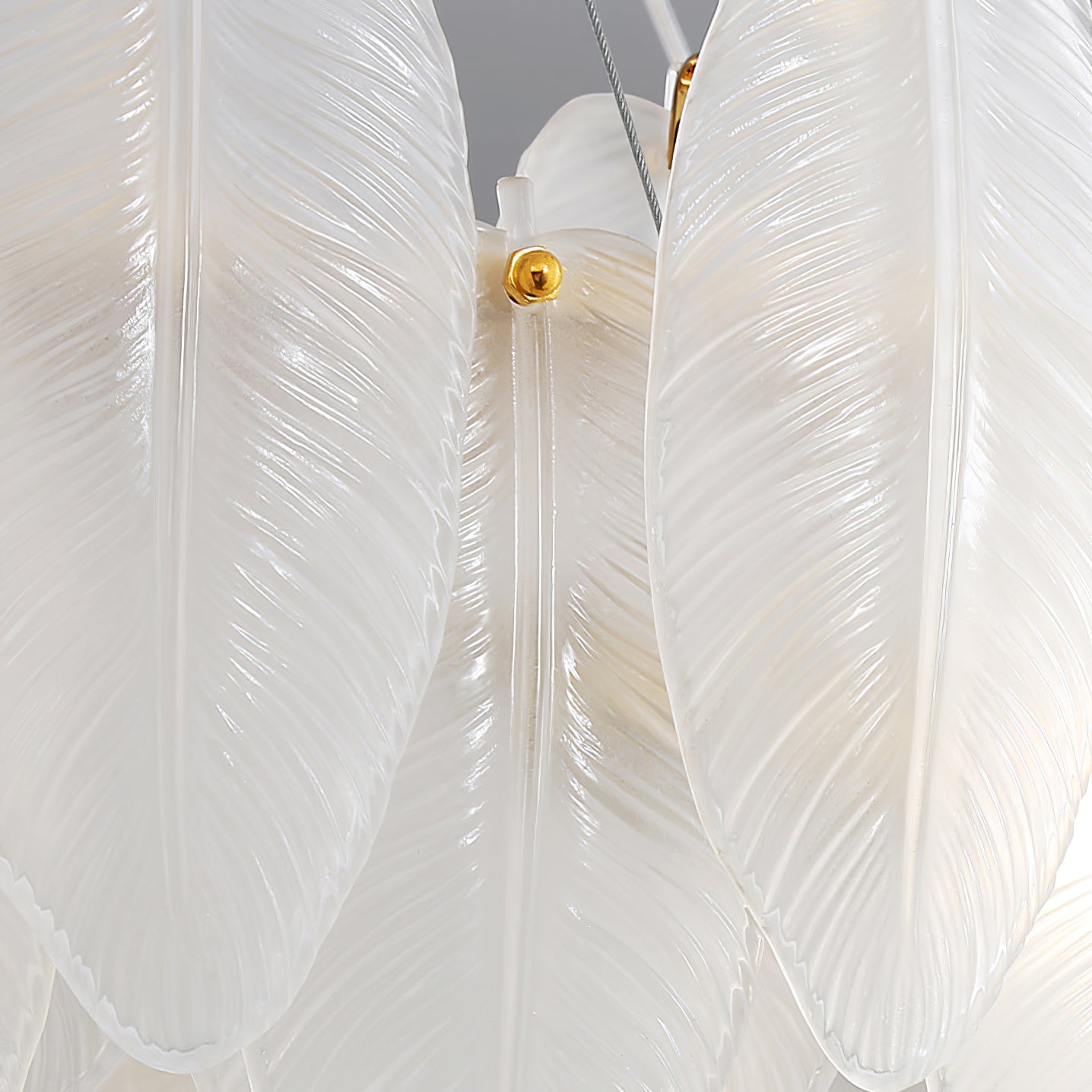 Glass Feather Chandelier