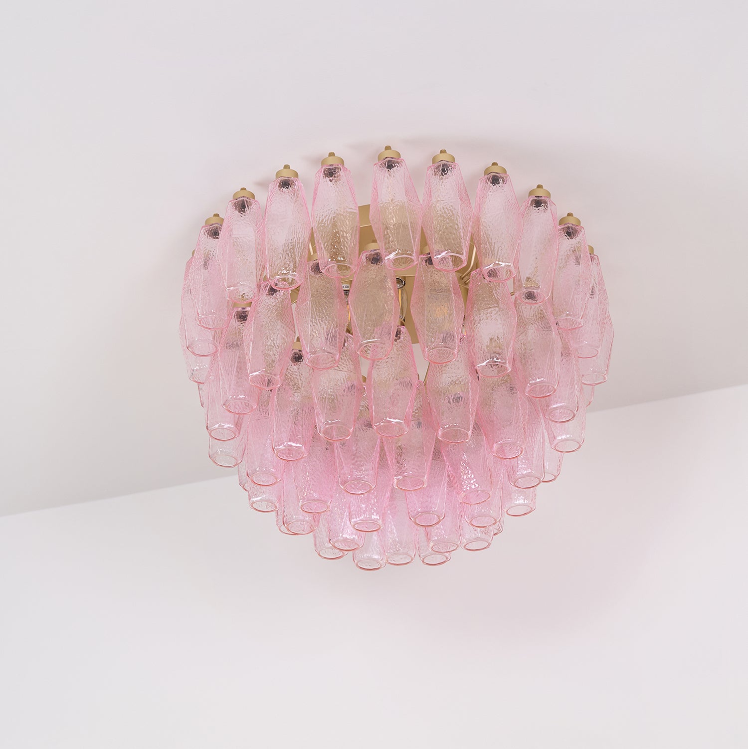 Poliedri Murano Pink Ceiling Light