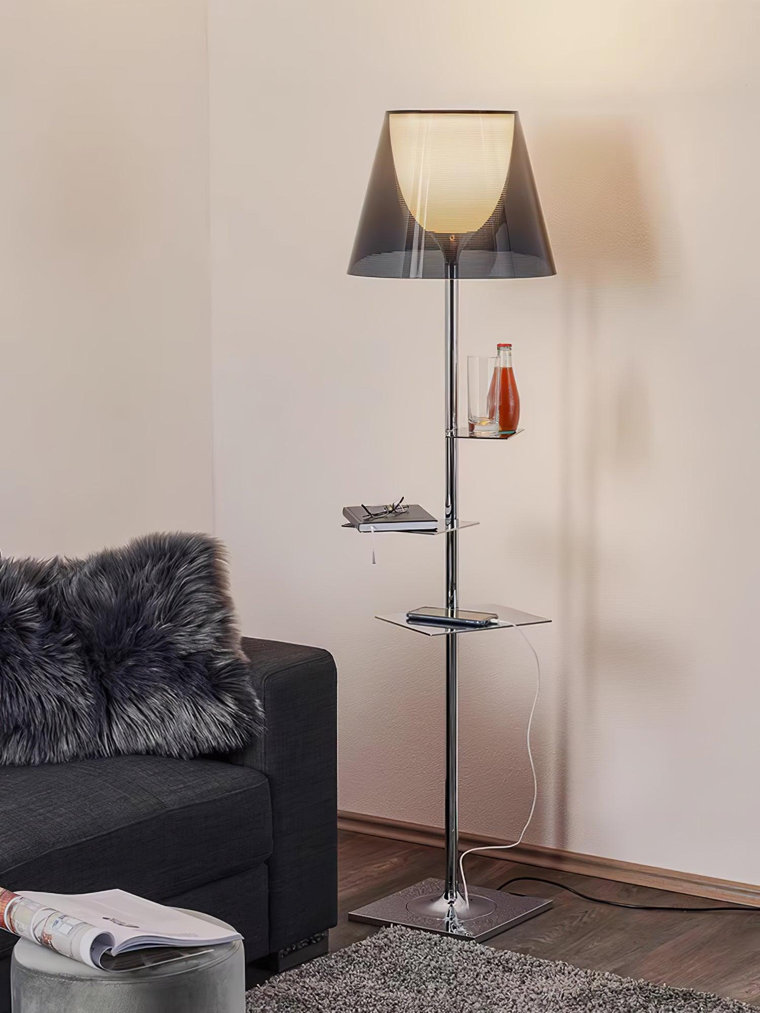 Chrome Prism Side Table Floor Lamp