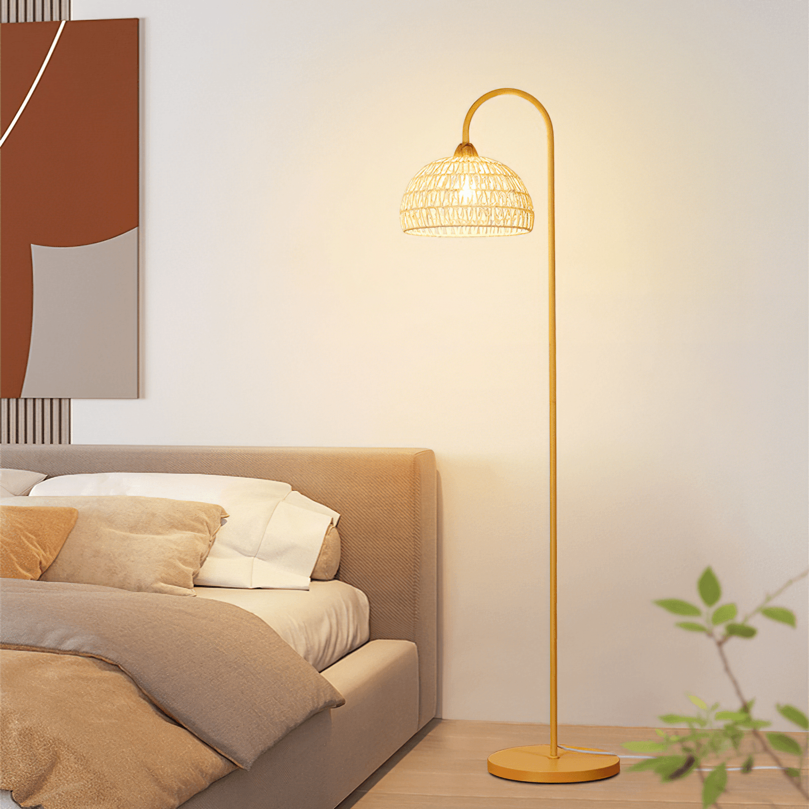 Rattan Arch Floor Lamp