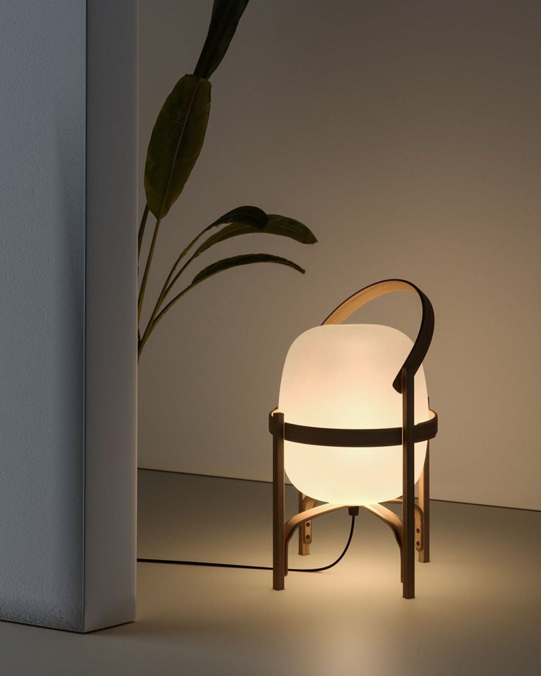 Portable Lantern Glass Table Lamp