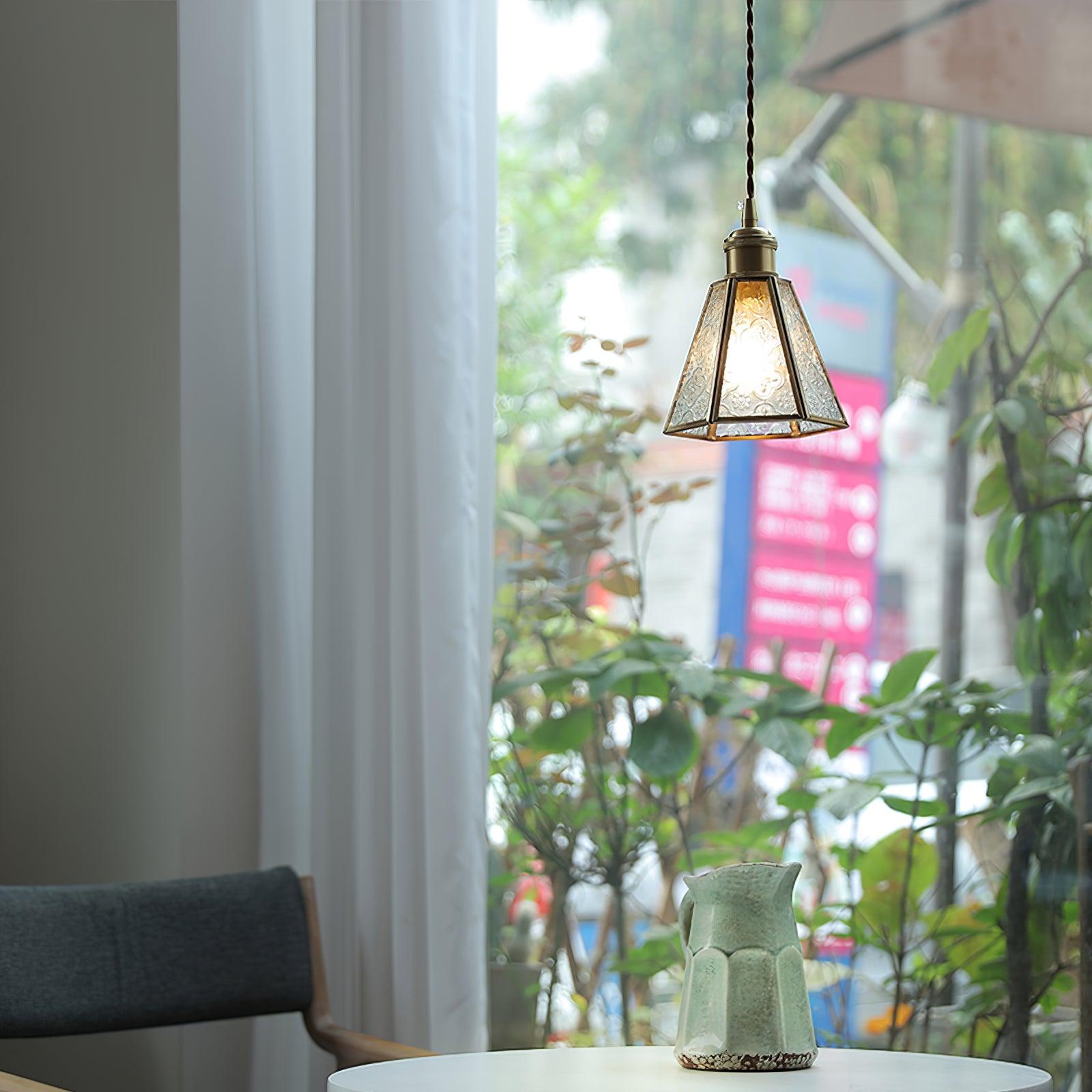 Patterned Glass Pendant Lamp