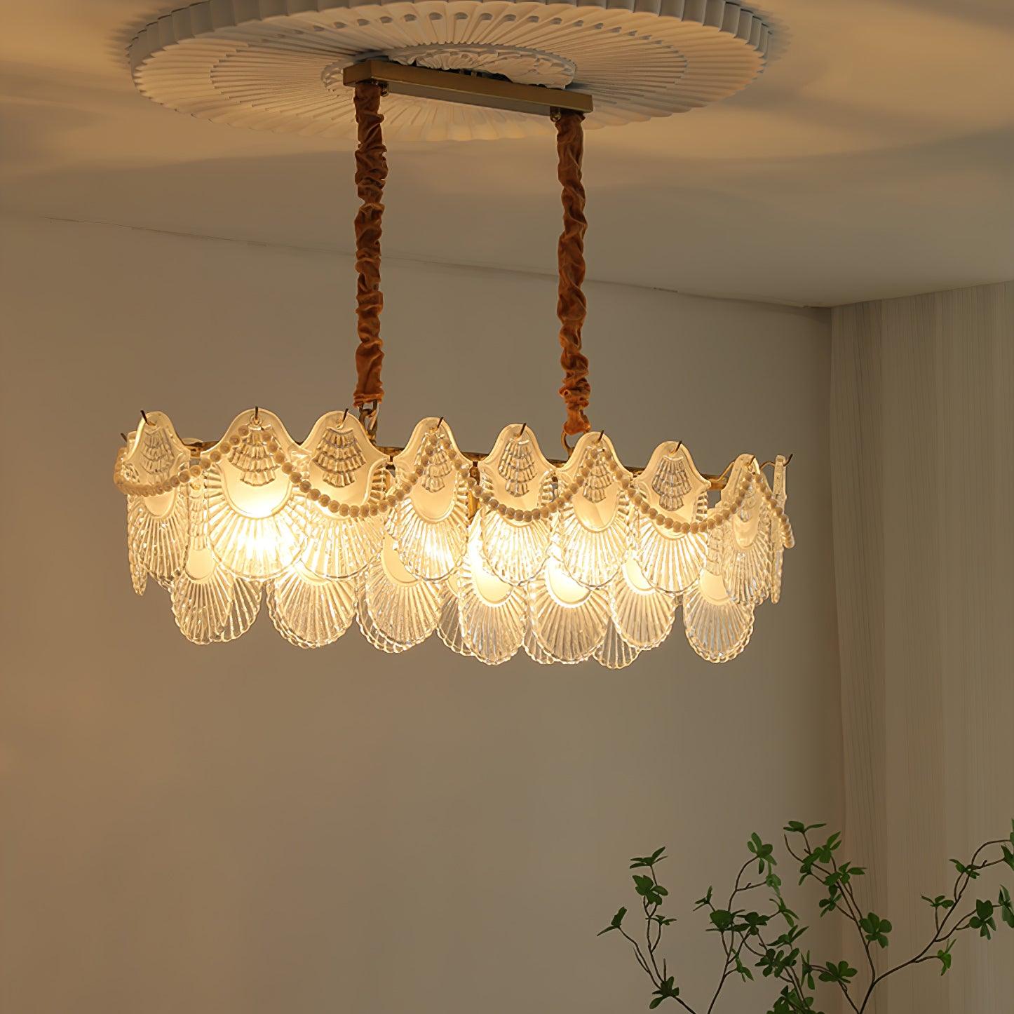 Pearl Glass Shell Chandelier