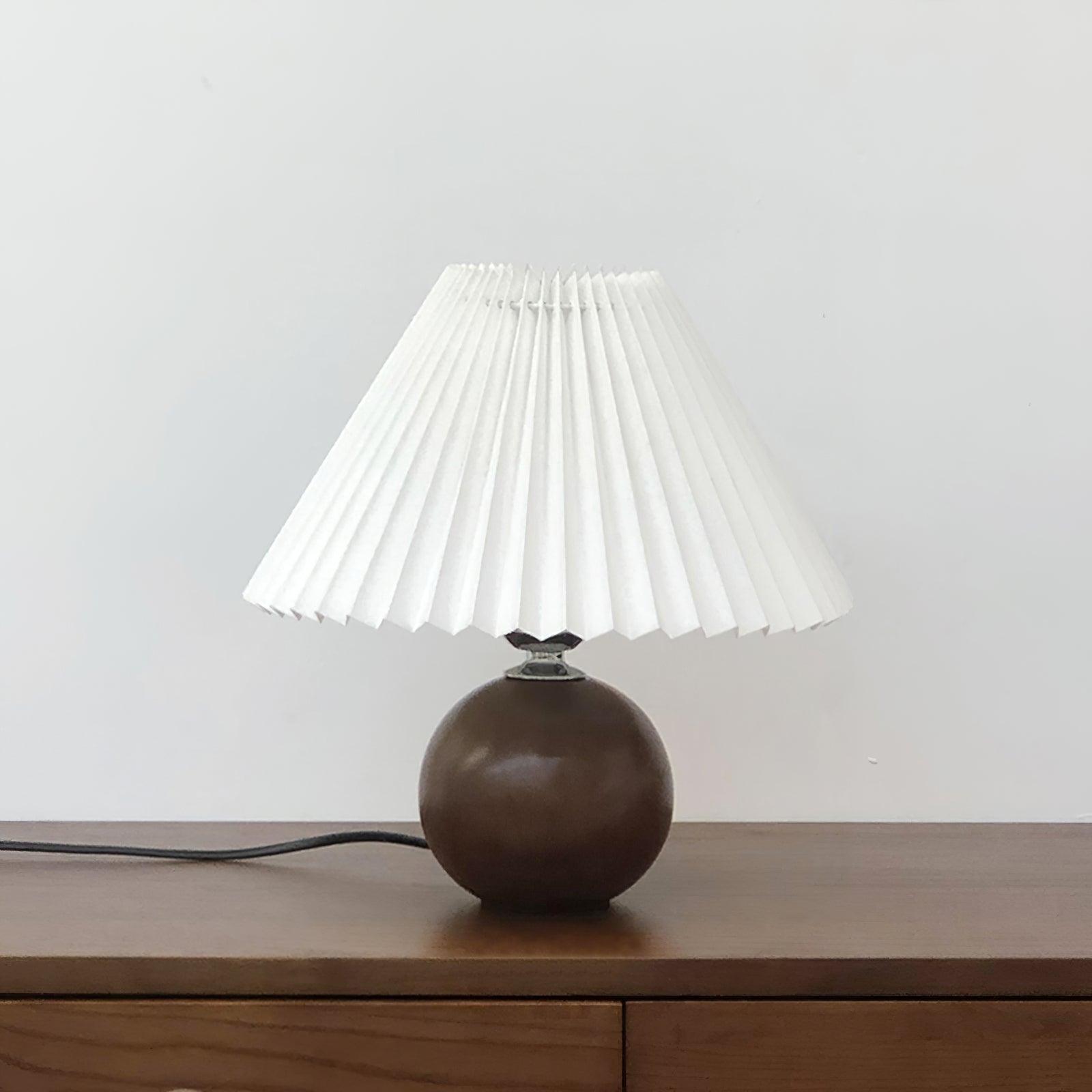 Wooden Pleated Table Lamp