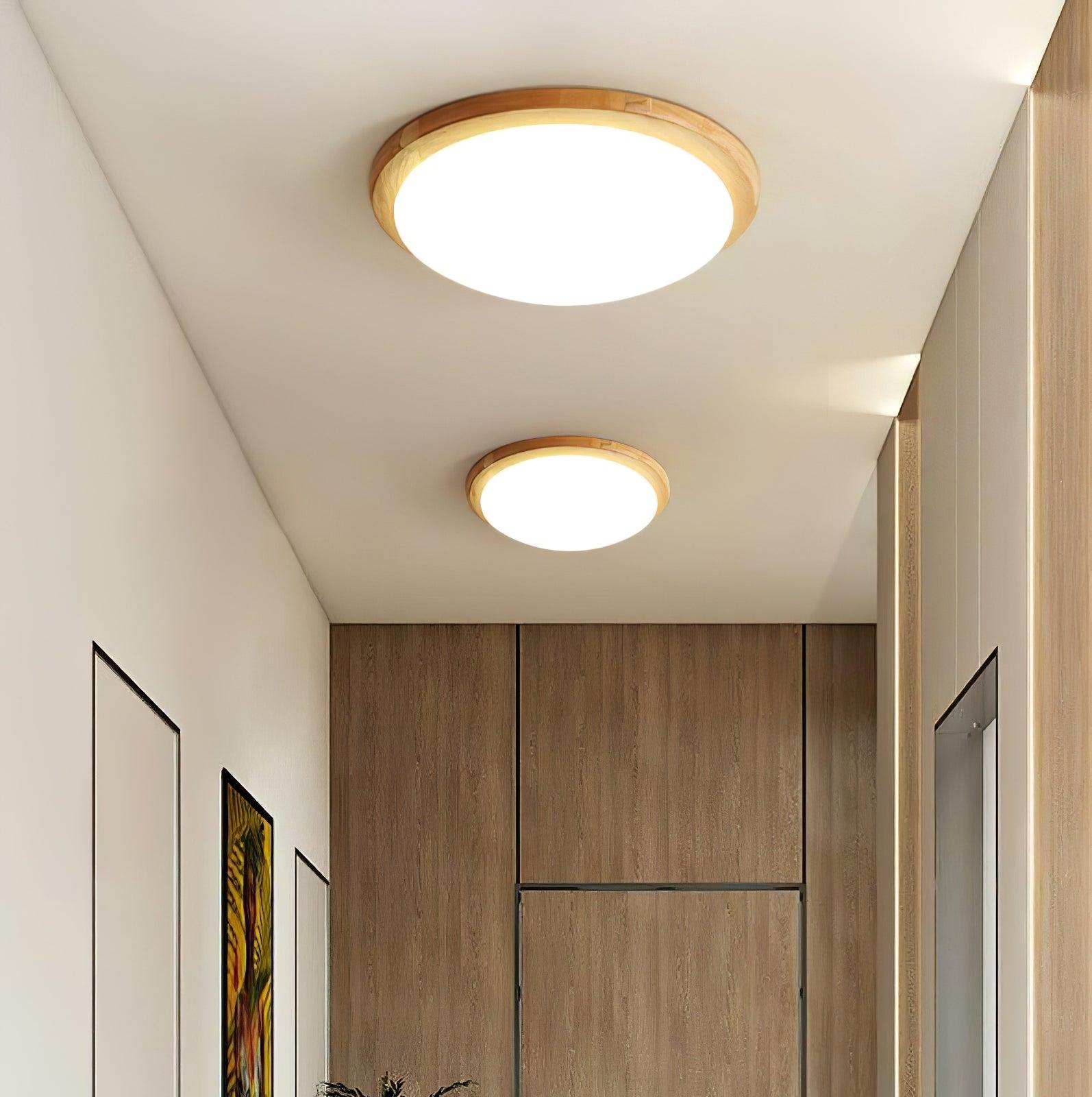 Drum Wood Ceiling Lamp