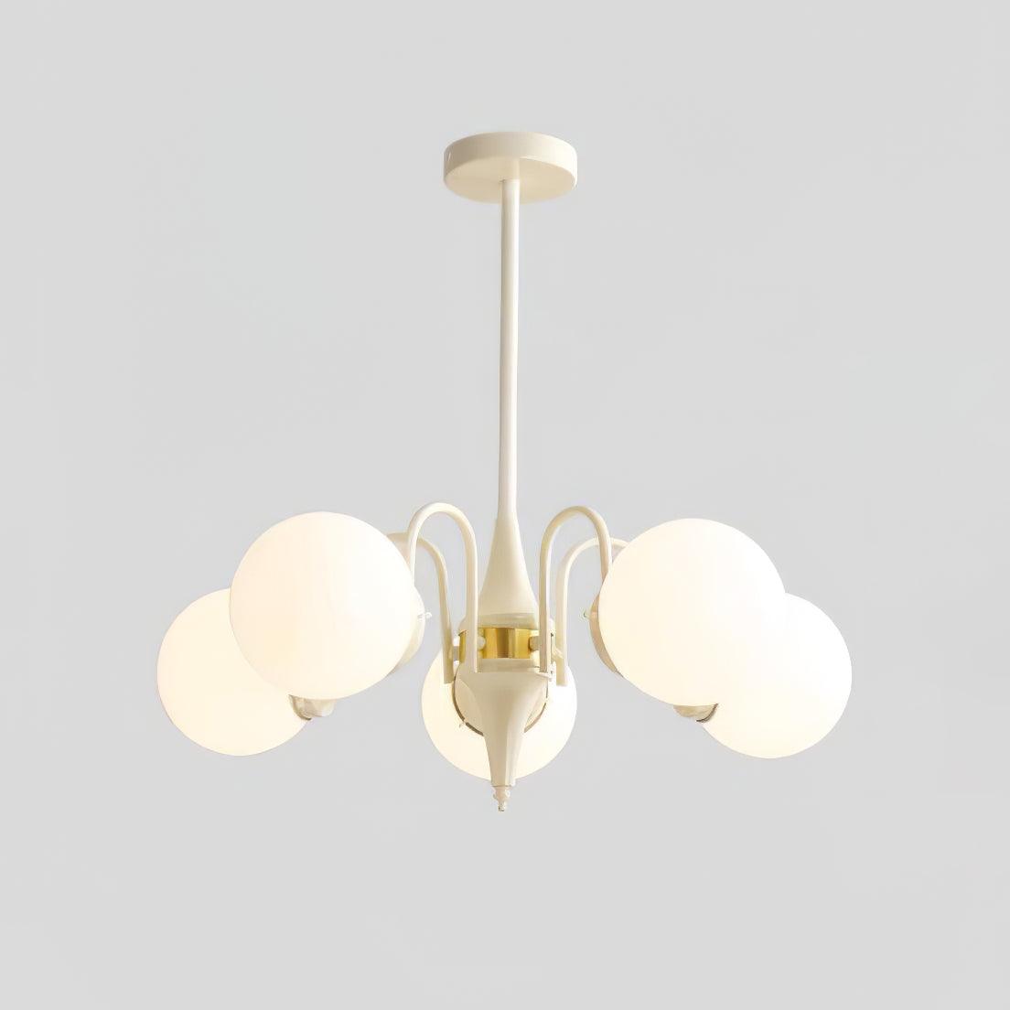 Cream Glass Ball Chandelier