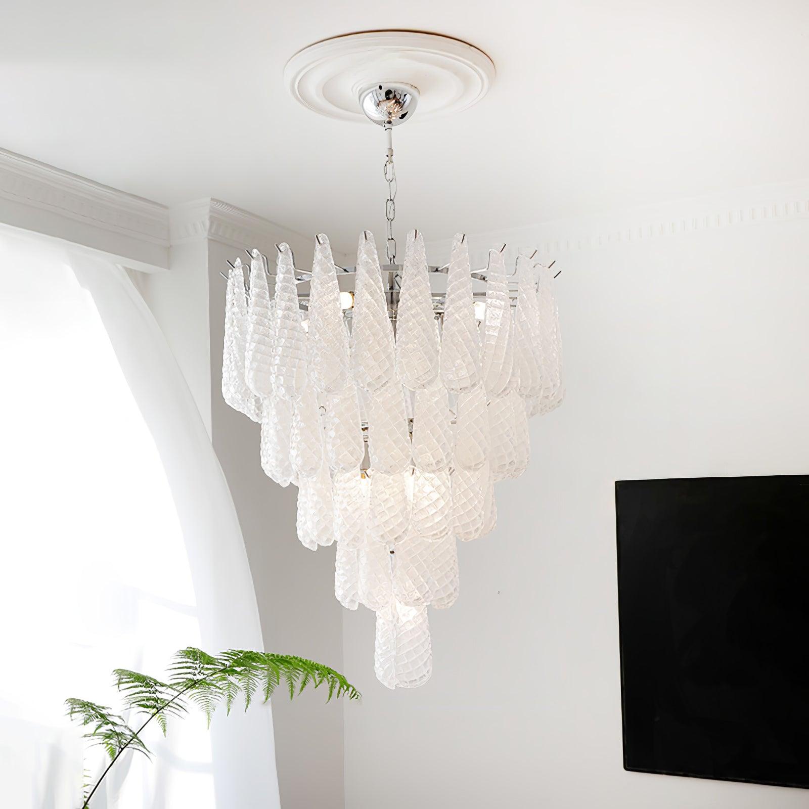 Grid Glass Waterfall Chandelier