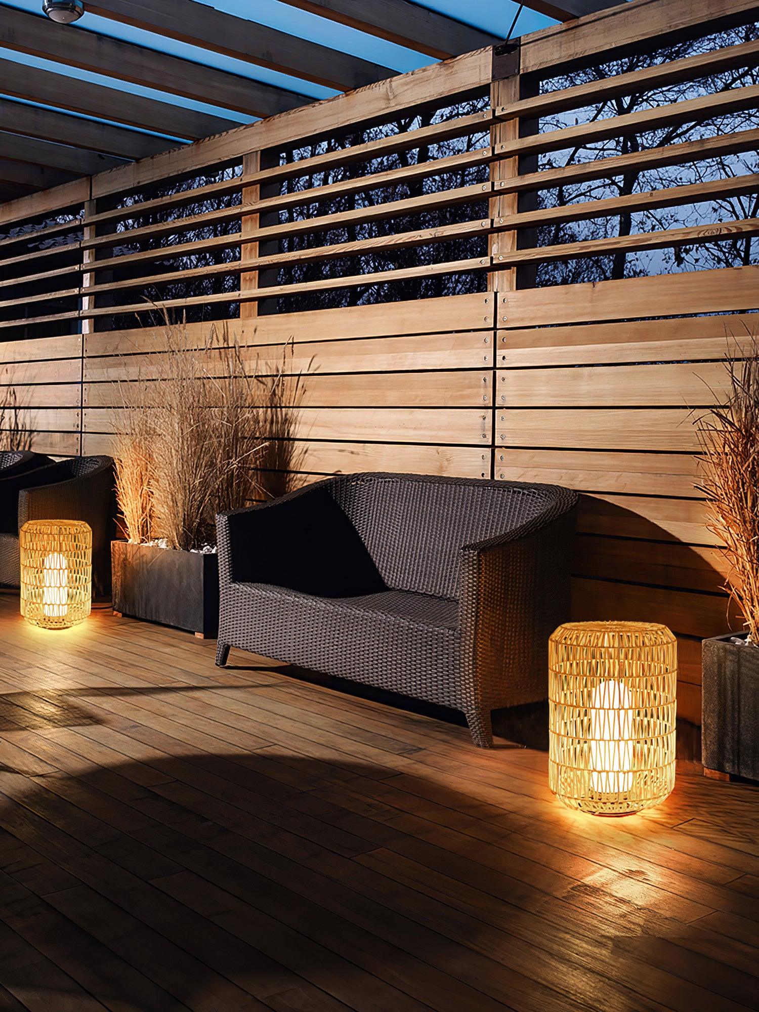 Woven Rattan Outdoor Lamp