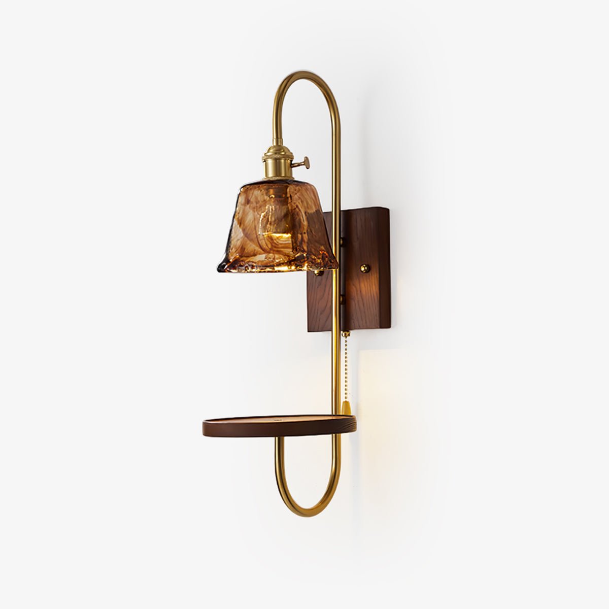 Walnut Shelf Sconce