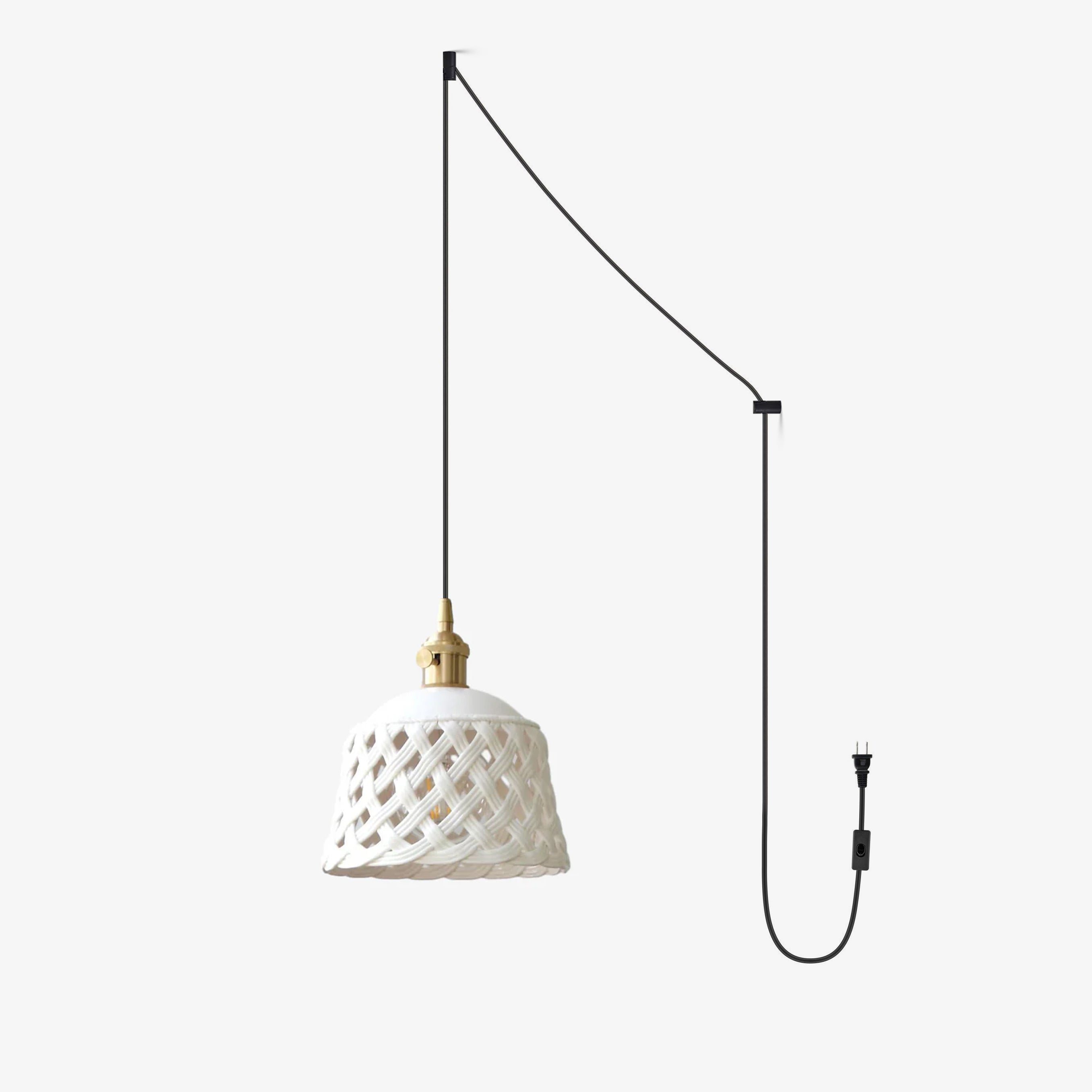 Openwork Ceramic Pendant Swag Light