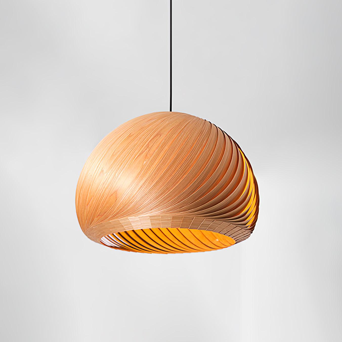 Aurora Whorl Wood Pendant Lamp